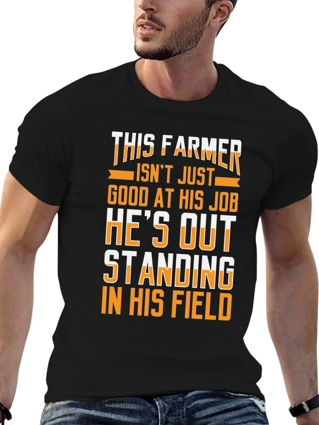 This Farmer Graphic Tee - Black Cotton T-Shirt