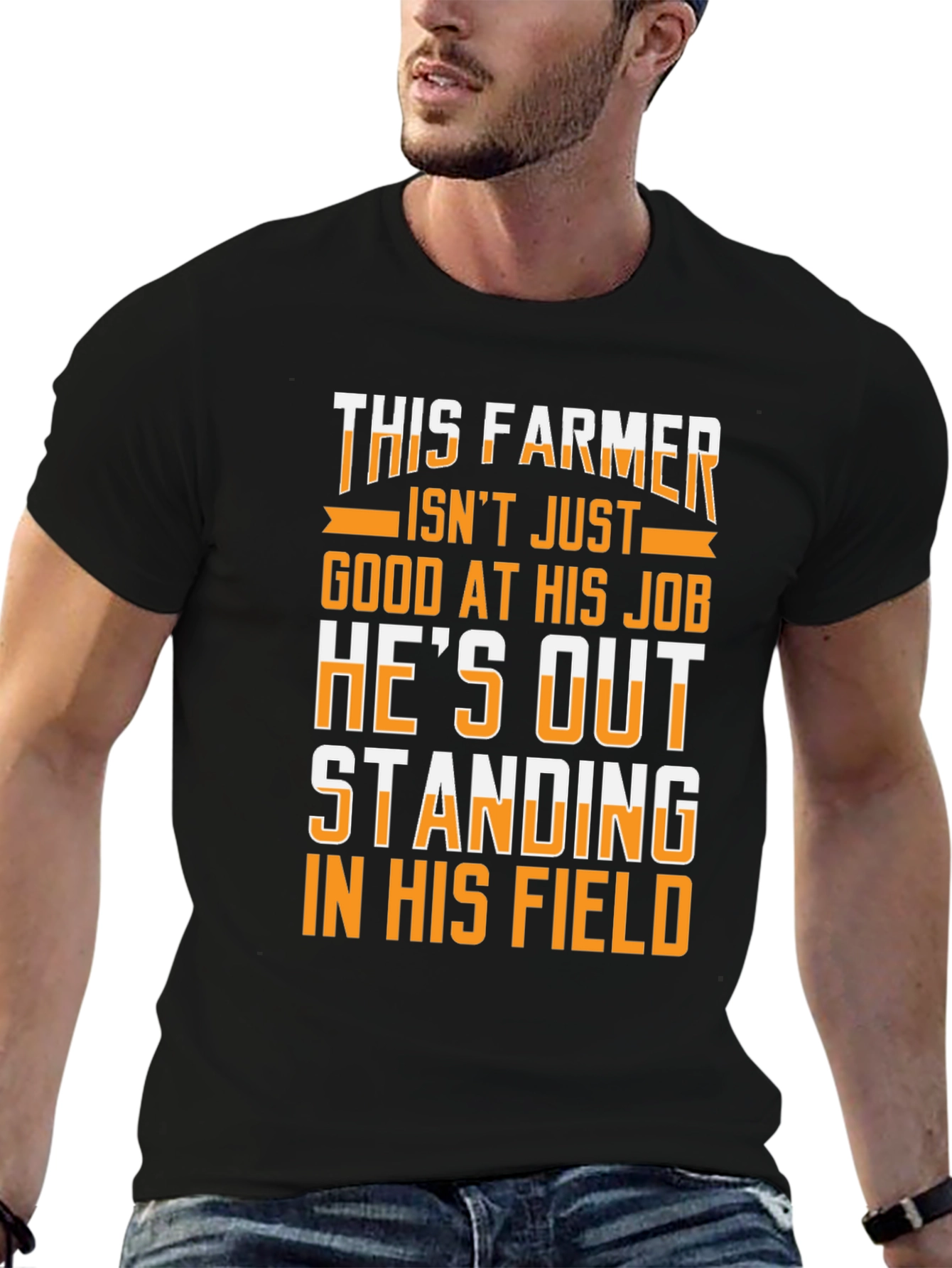 This Farmer Graphic Tee - Black Cotton T-Shirt