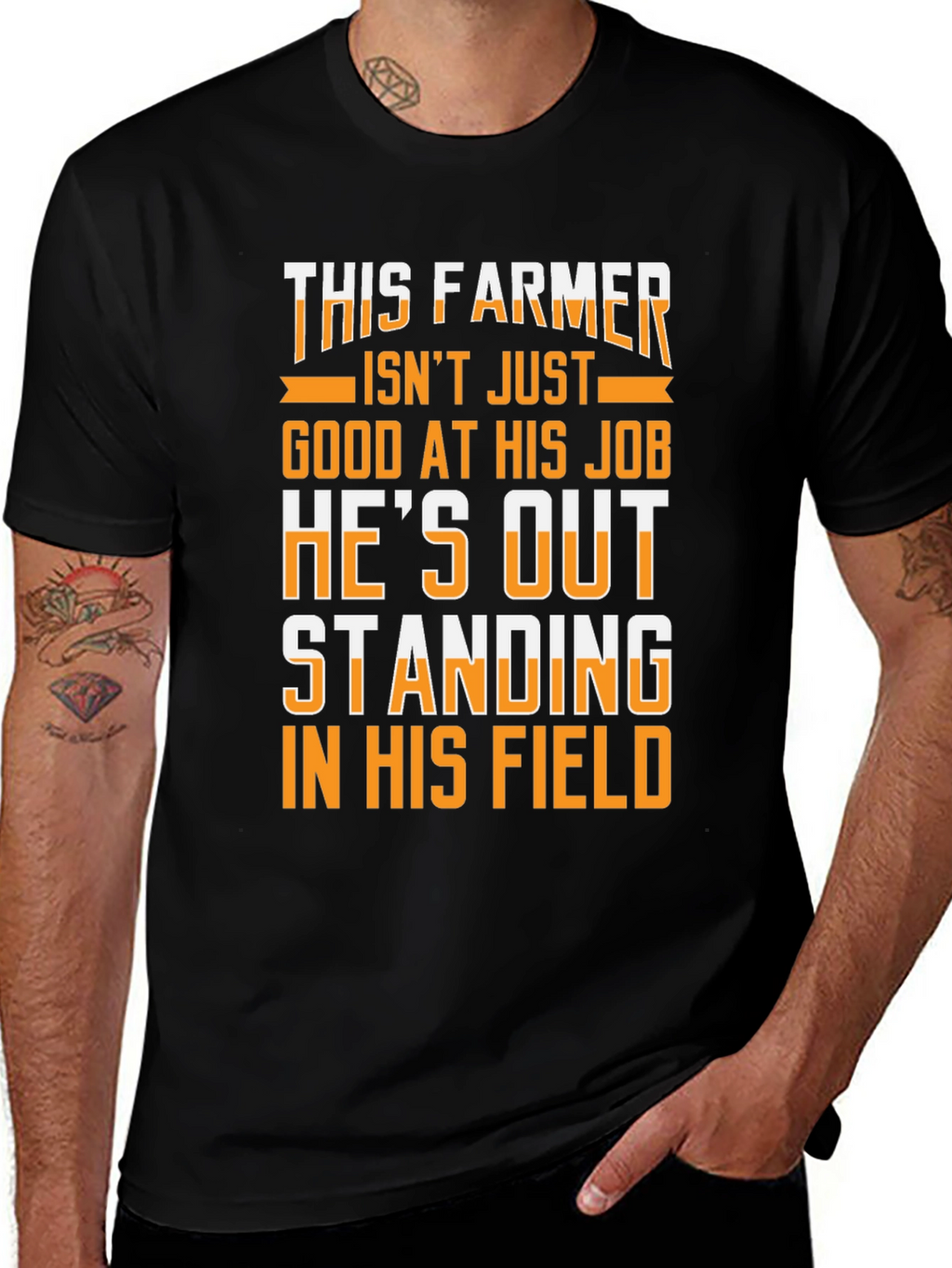This Farmer Graphic Tee - Black Cotton T-Shirt
