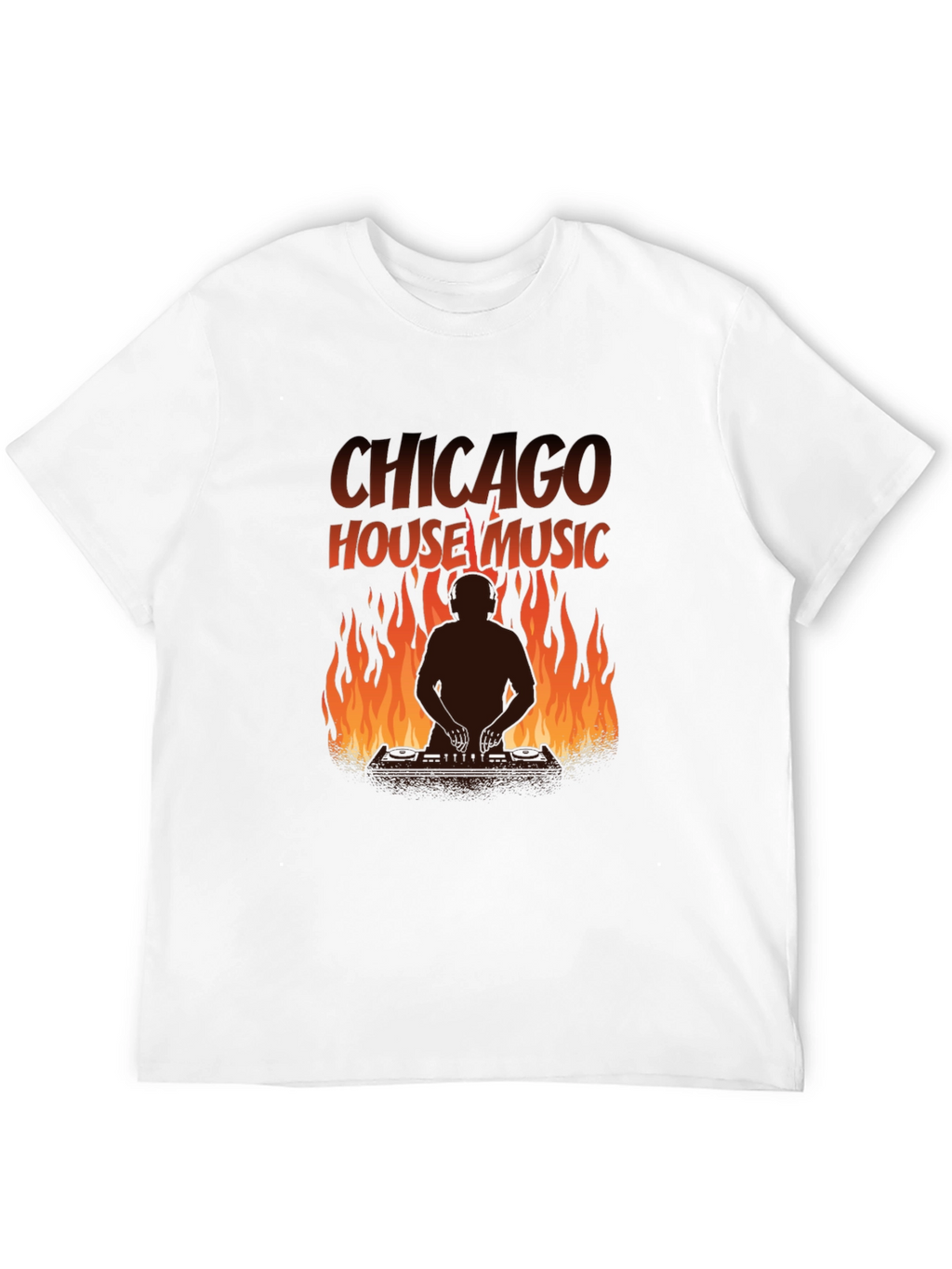 Chicago House Music T-Shirt DJ Fire Graphic Tee