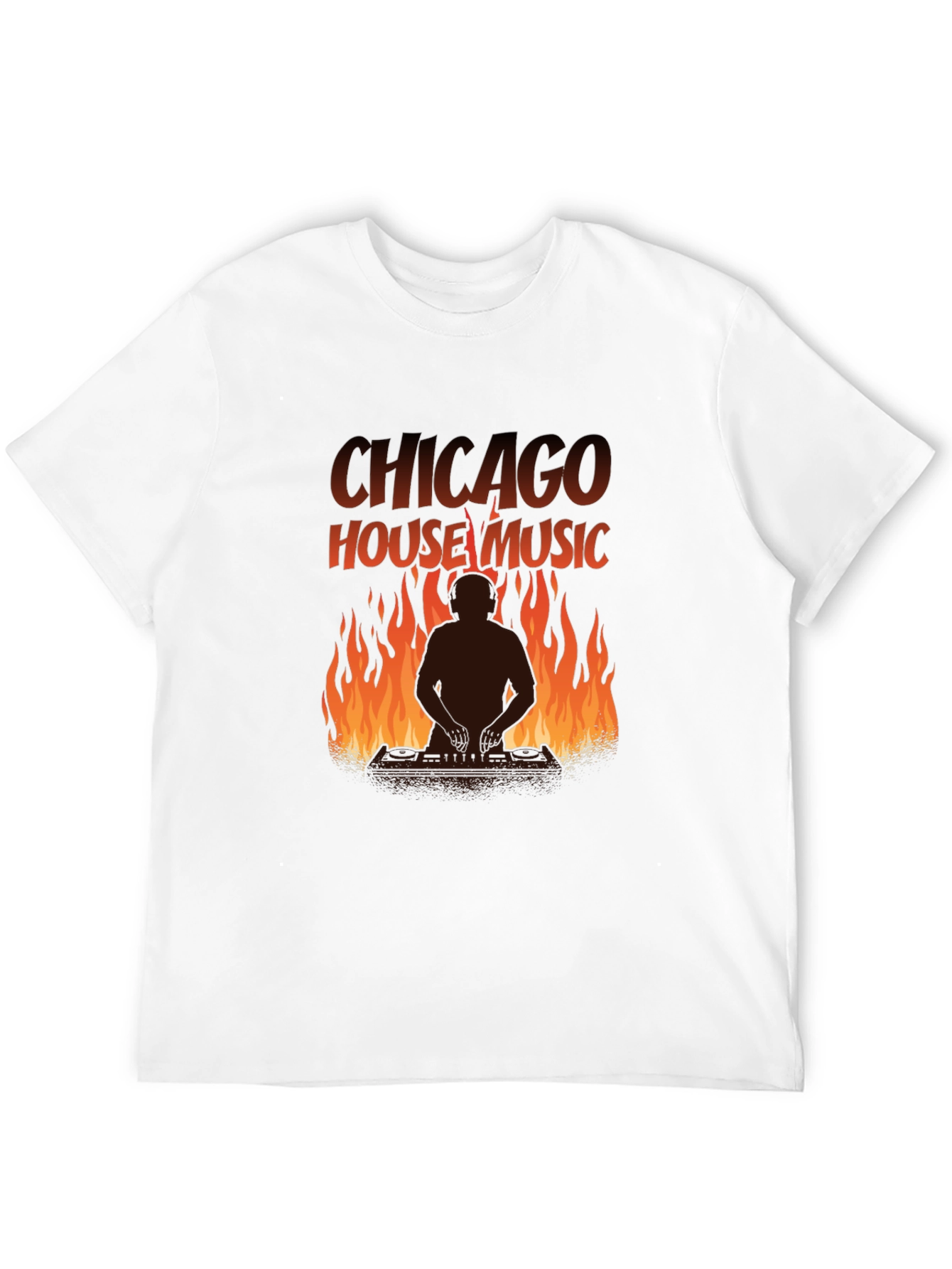 Chicago House Music T-Shirt DJ Fire Graphic Tee