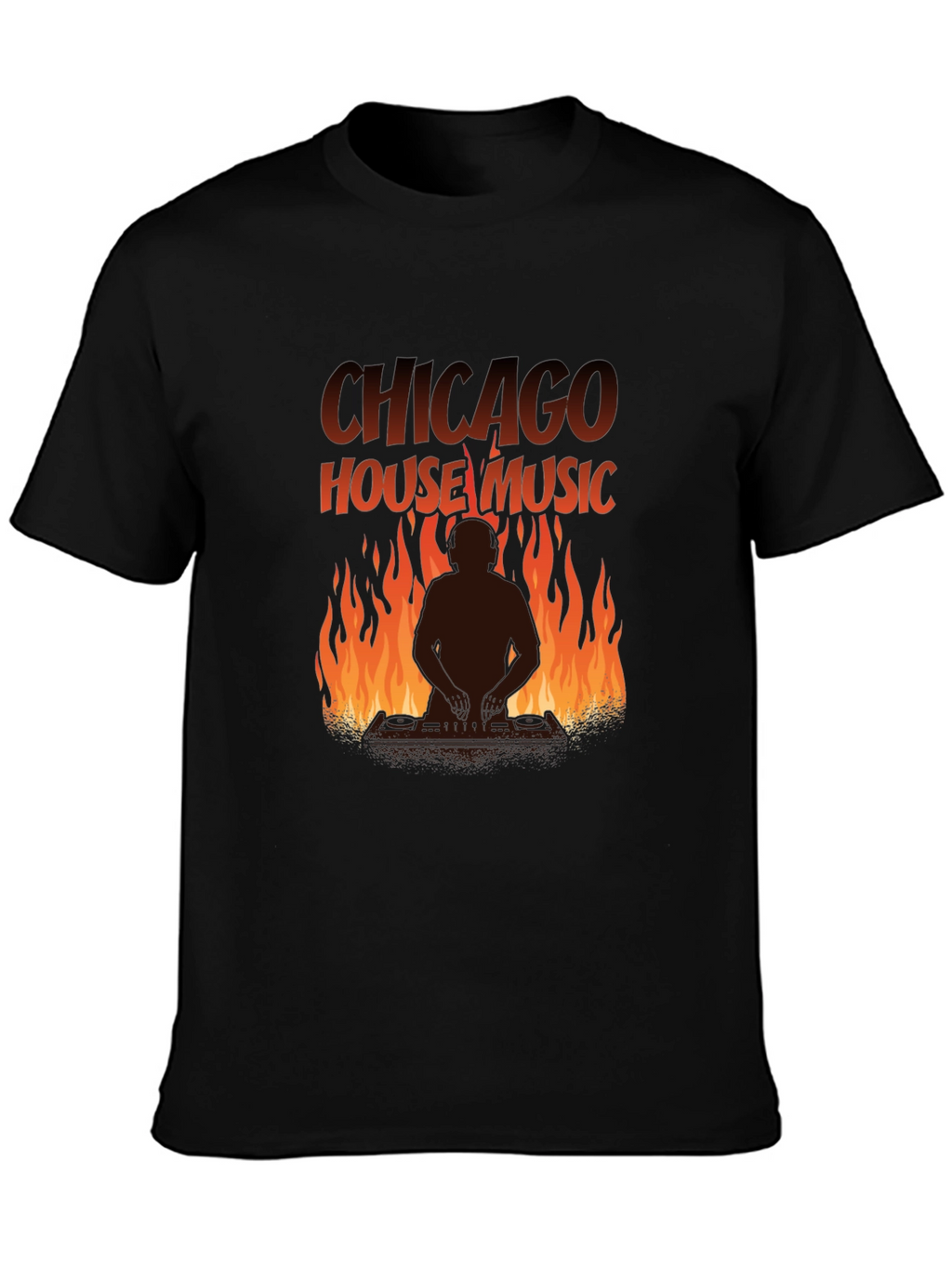 Chicago House Music T-Shirt DJ Fire Graphic Tee