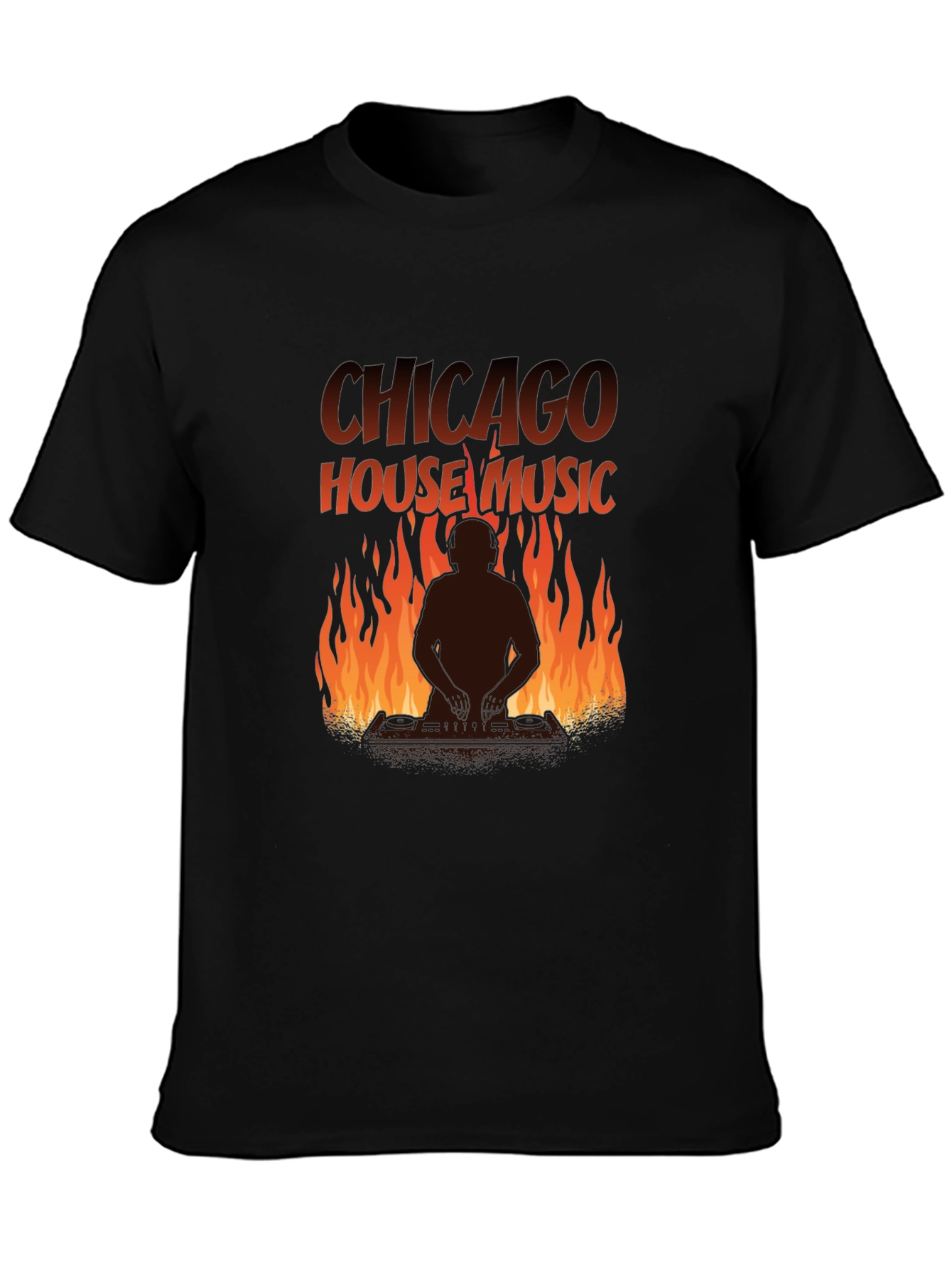 Chicago House Music T-Shirt DJ Fire Graphic Tee