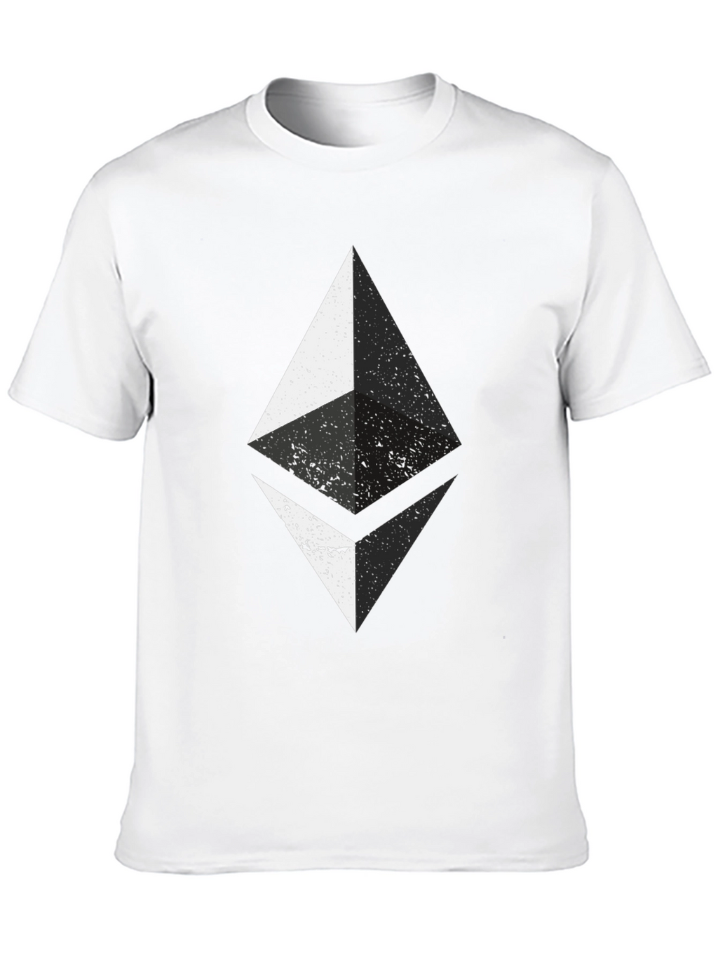 Ethereum Crypto Distressed Graphic Tee - Black Cotton T-Shirt