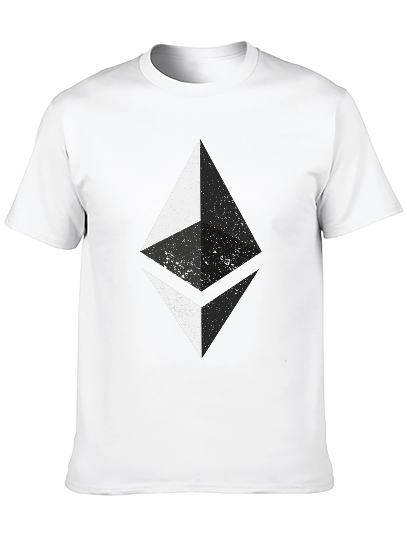 Ethereum Crypto Distressed Graphic Tee - Black Cotton T-Shirt