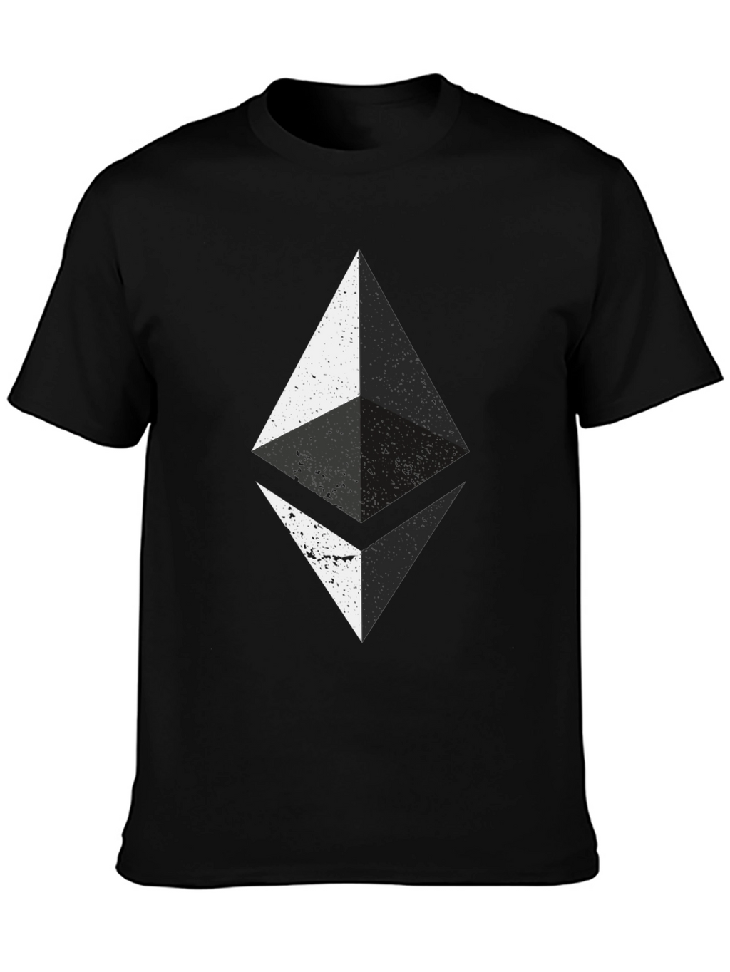 Ethereum Crypto Distressed Graphic Tee - Black Cotton T-Shirt