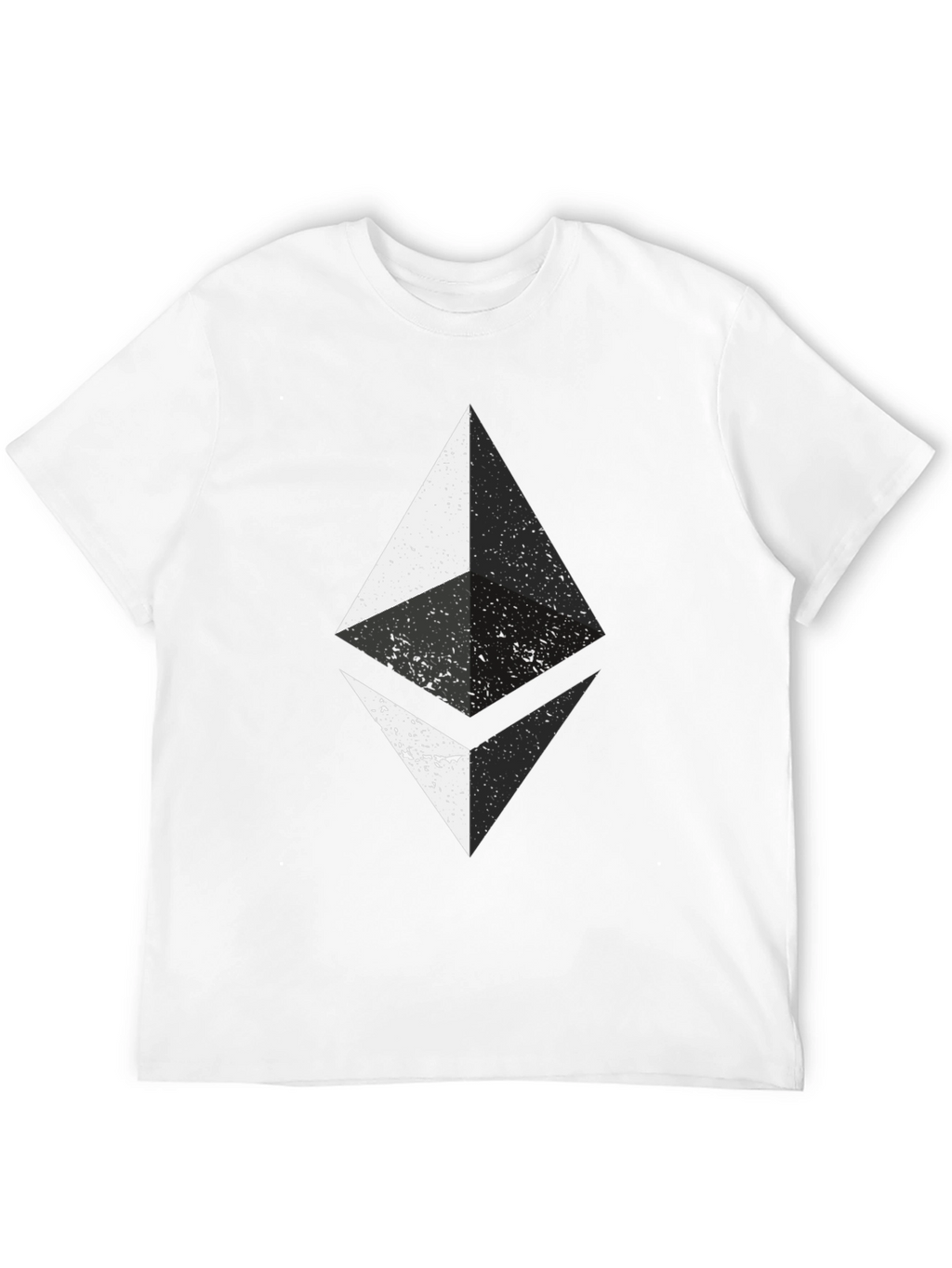 Ethereum Crypto Distressed Graphic Tee - Black Cotton T-Shirt