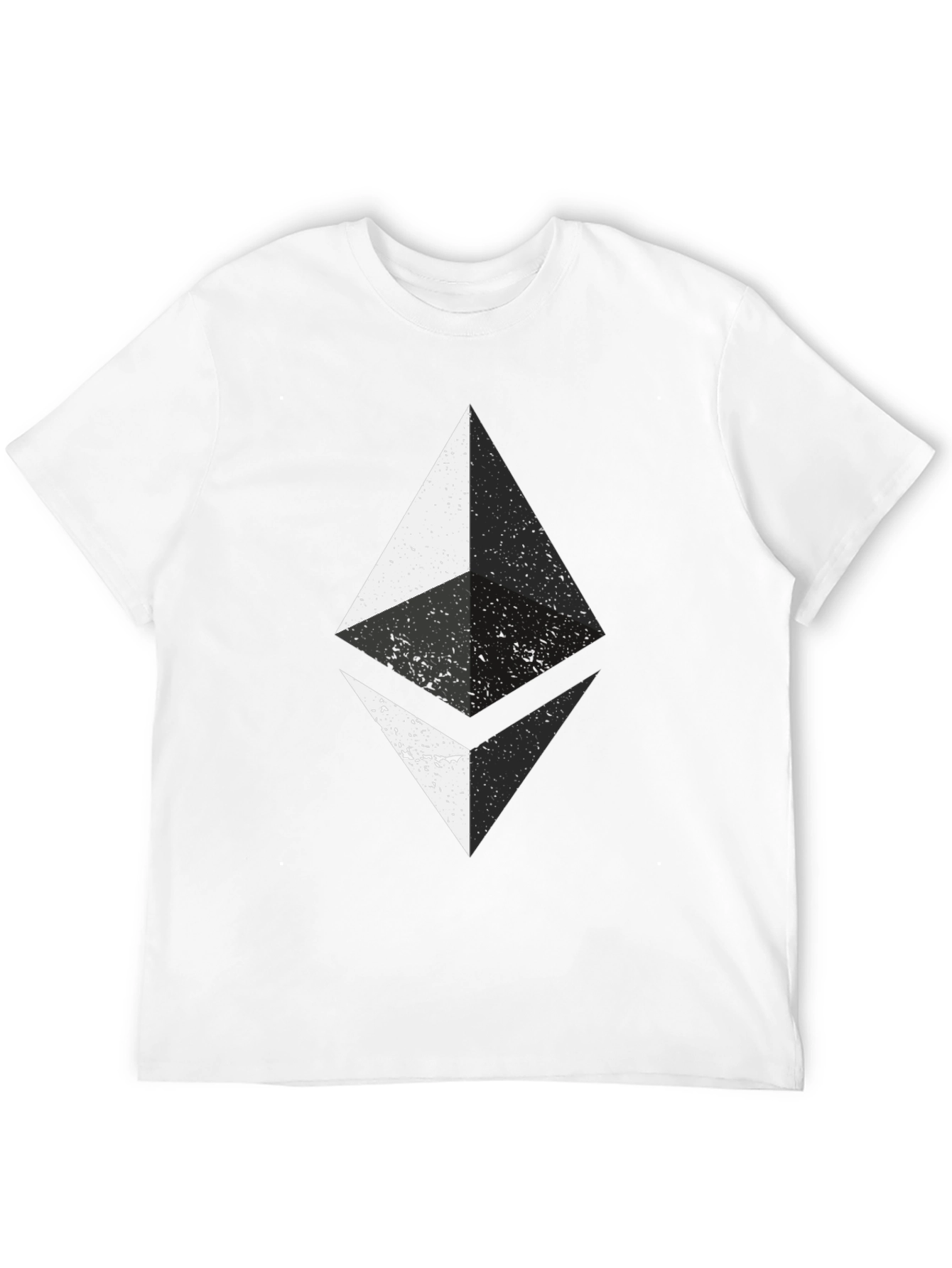 Ethereum Crypto Distressed Graphic Tee - Black Cotton T-Shirt