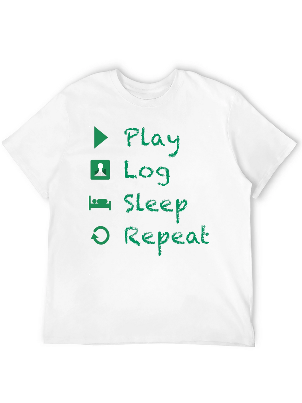 Play Log Sleep Repeat Black T-Shirt