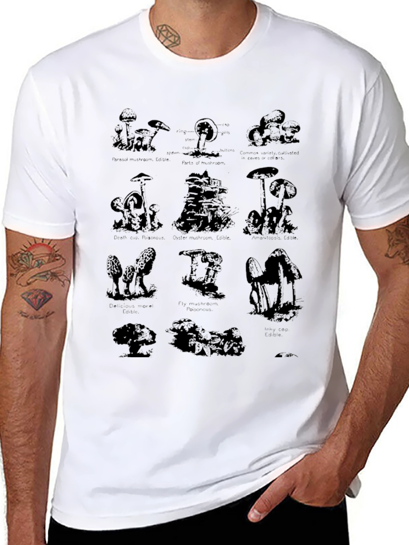 Mushroom Chart Graphic T-Shirt