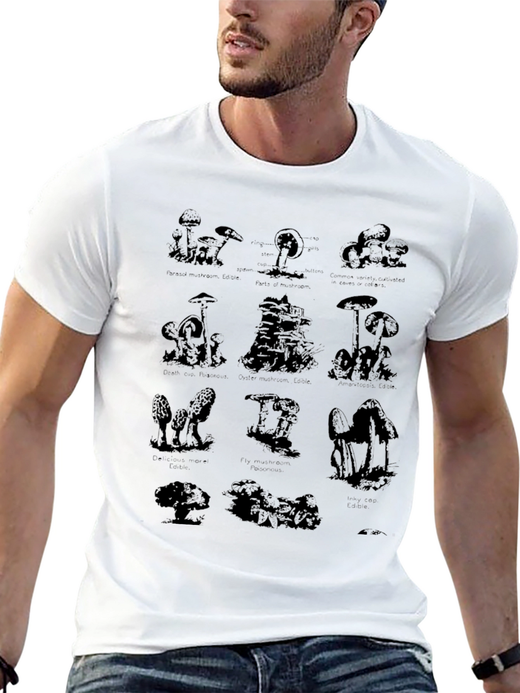 Mushroom Chart Graphic T-Shirt
