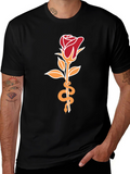 Rose & Snake Graphic Tee - Stylish Unisex T-Shirt