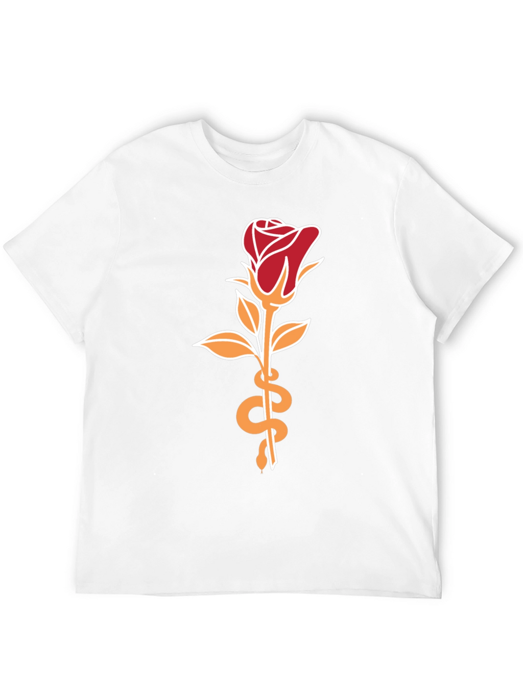 Rose & Snake Graphic Tee - Stylish Unisex T-Shirt