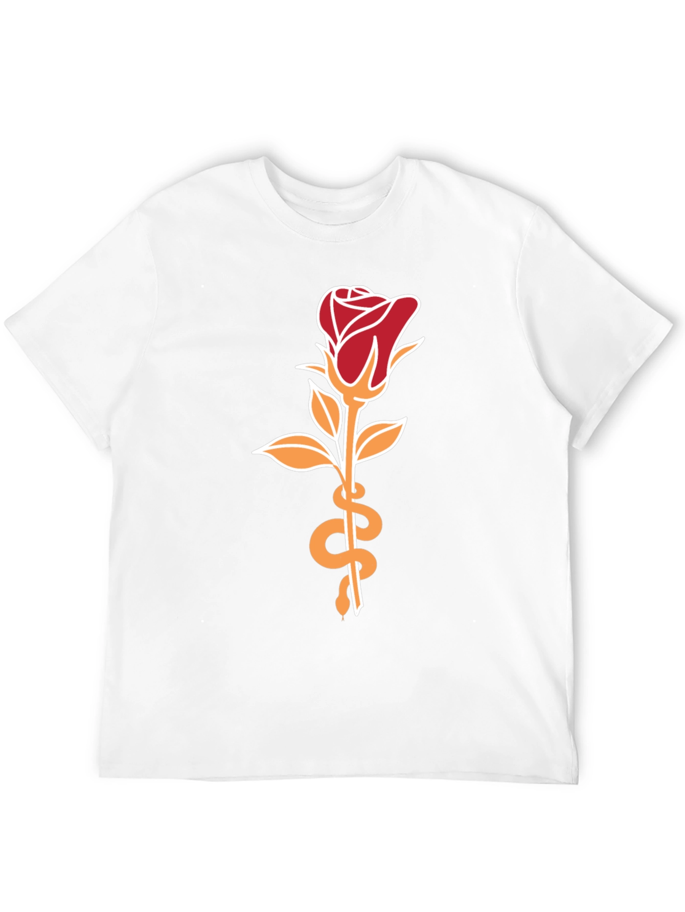 Rose & Snake Graphic Tee - Stylish Unisex T-Shirt