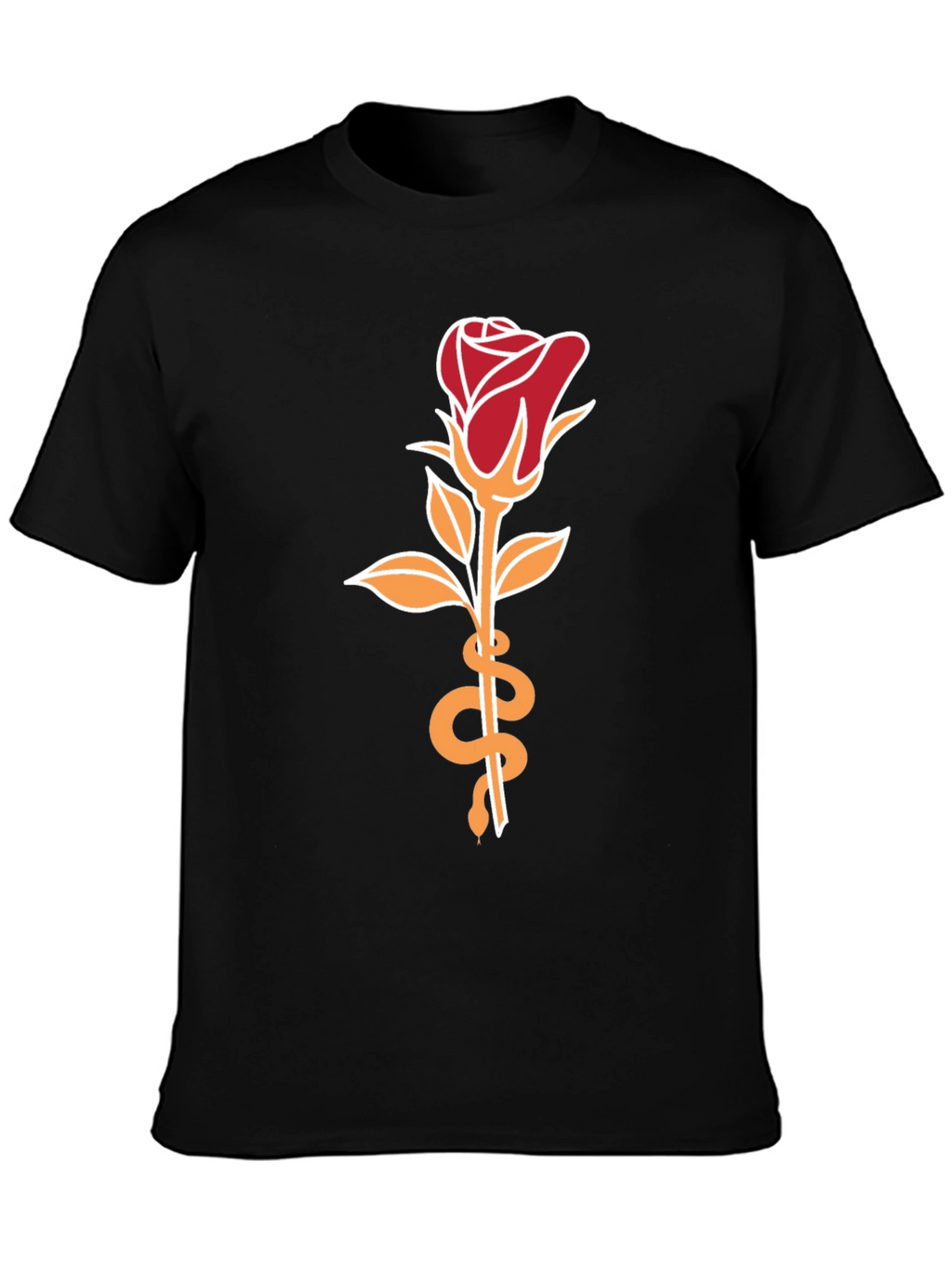Rose & Snake Graphic Tee - Stylish Unisex T-Shirt