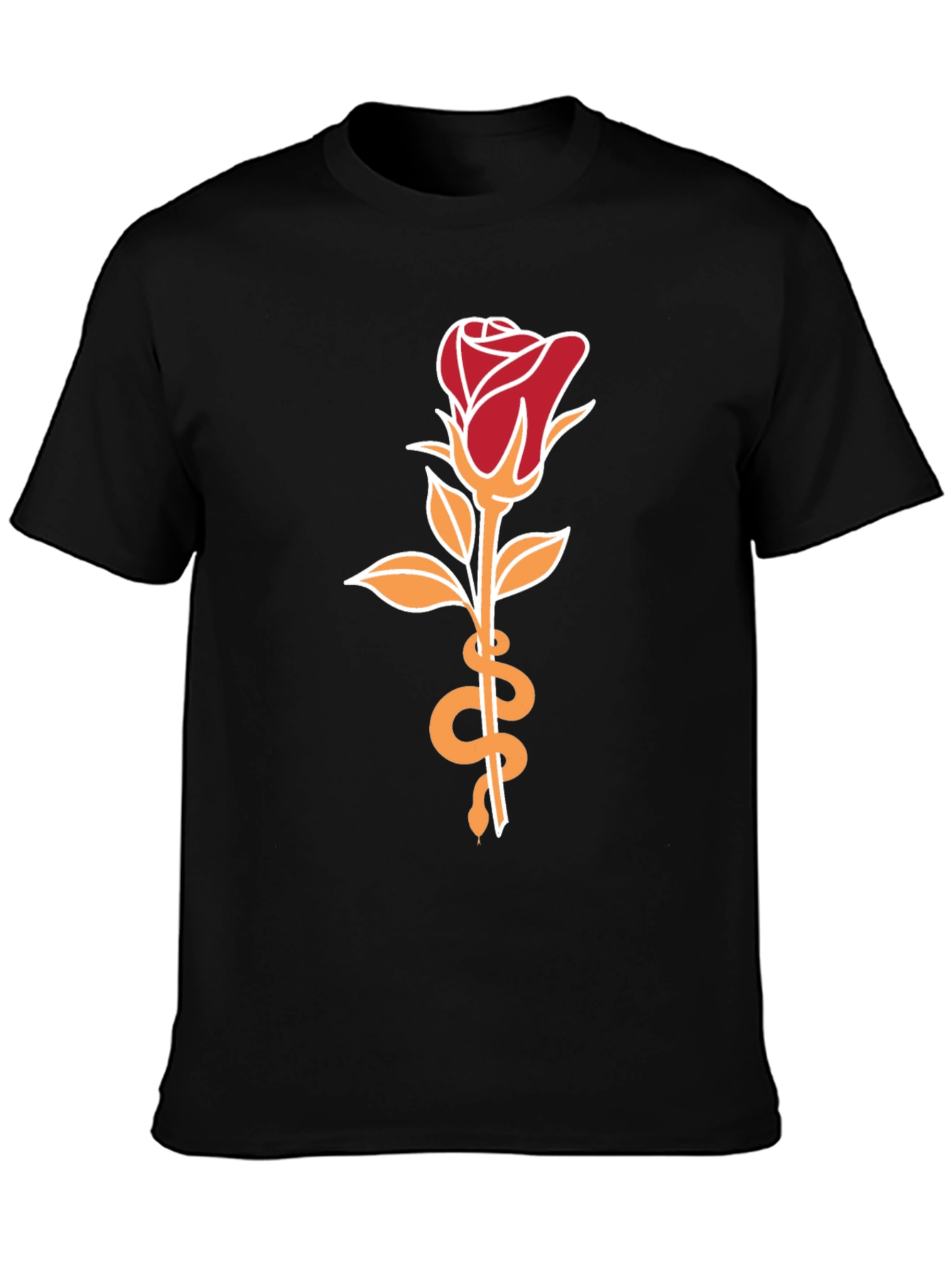 Rose & Snake Graphic Tee - Stylish Unisex T-Shirt