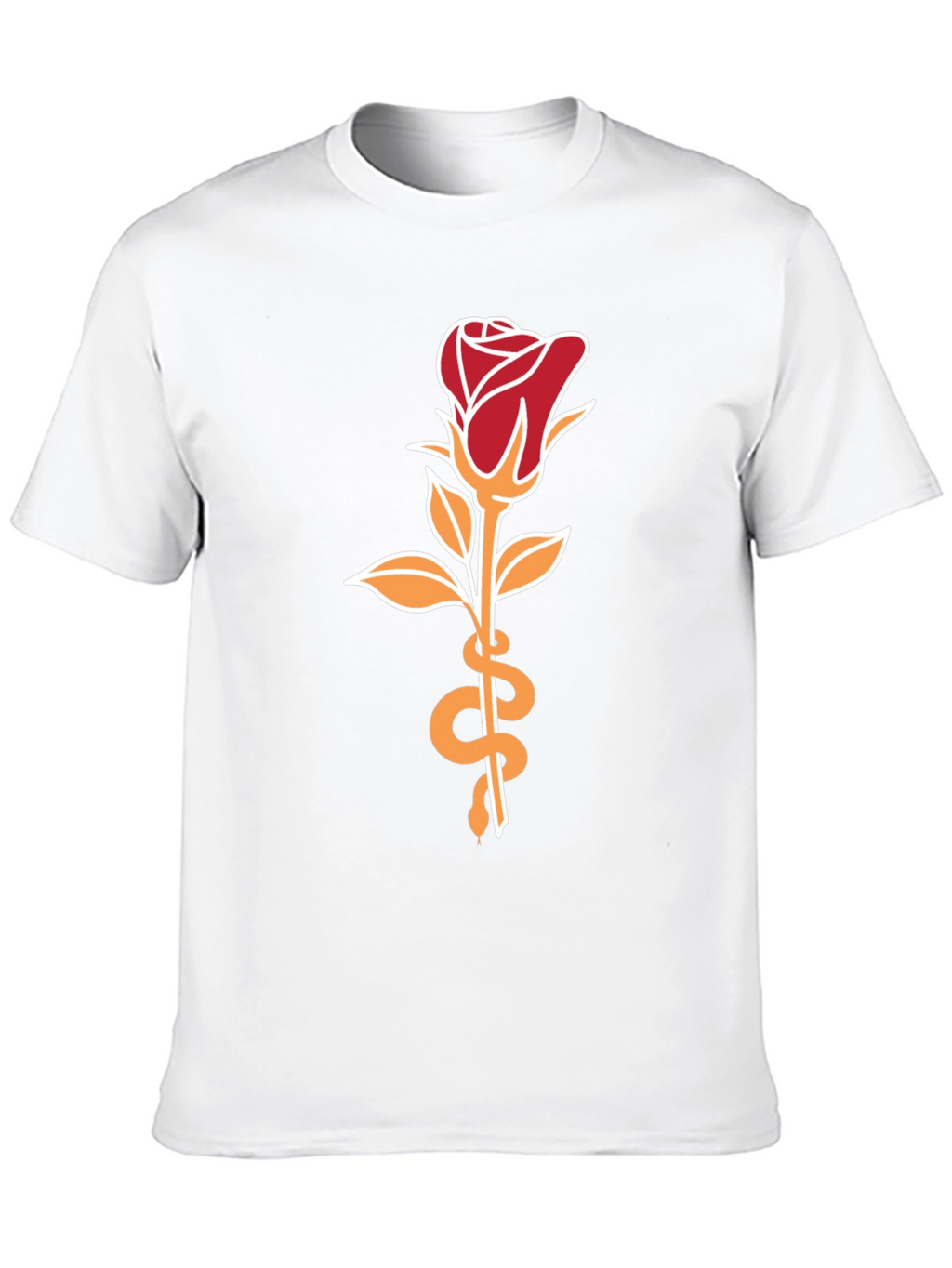 Rose & Snake Graphic Tee - Stylish Unisex T-Shirt