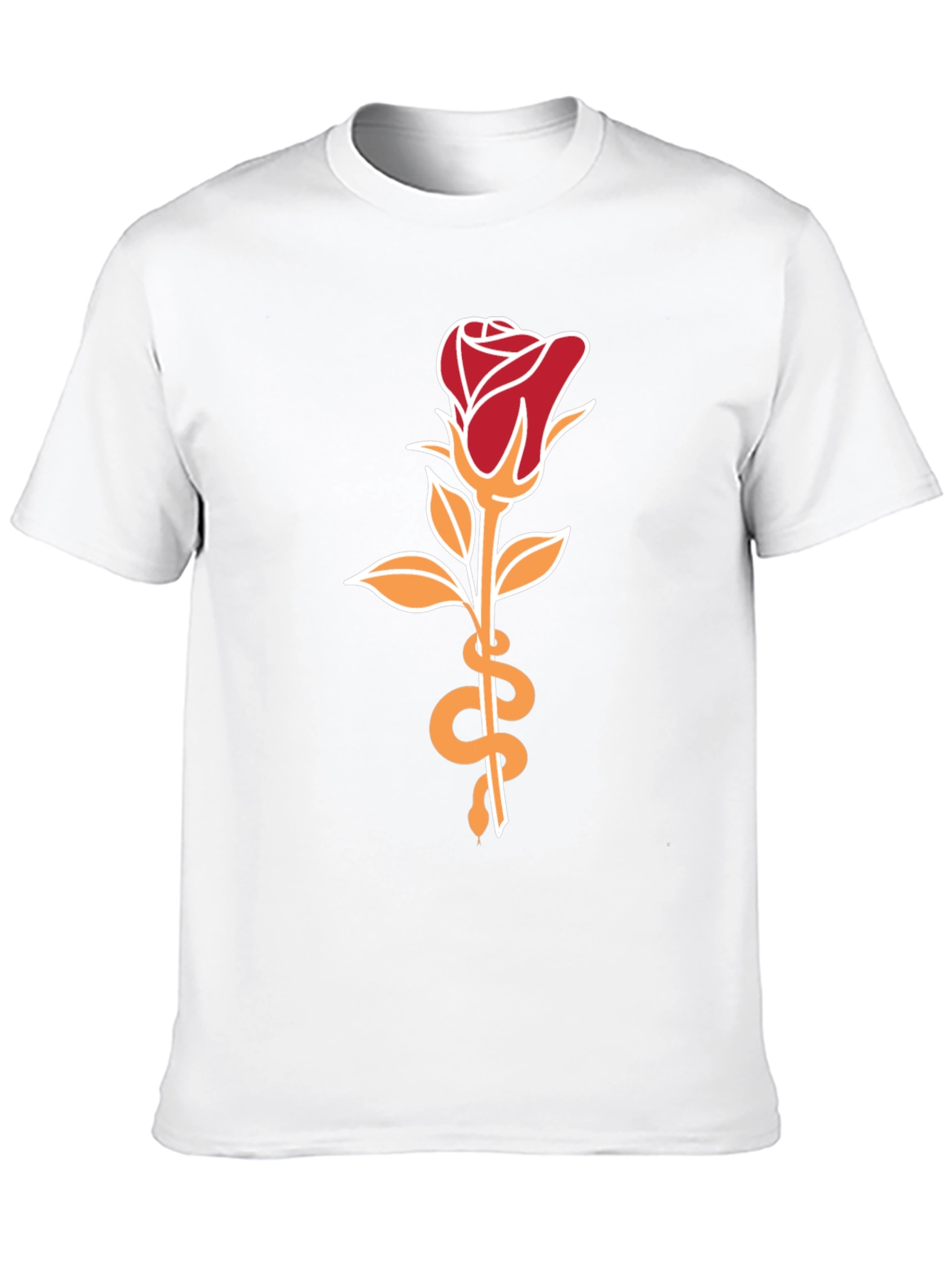Rose & Snake Graphic Tee - Stylish Unisex T-Shirt