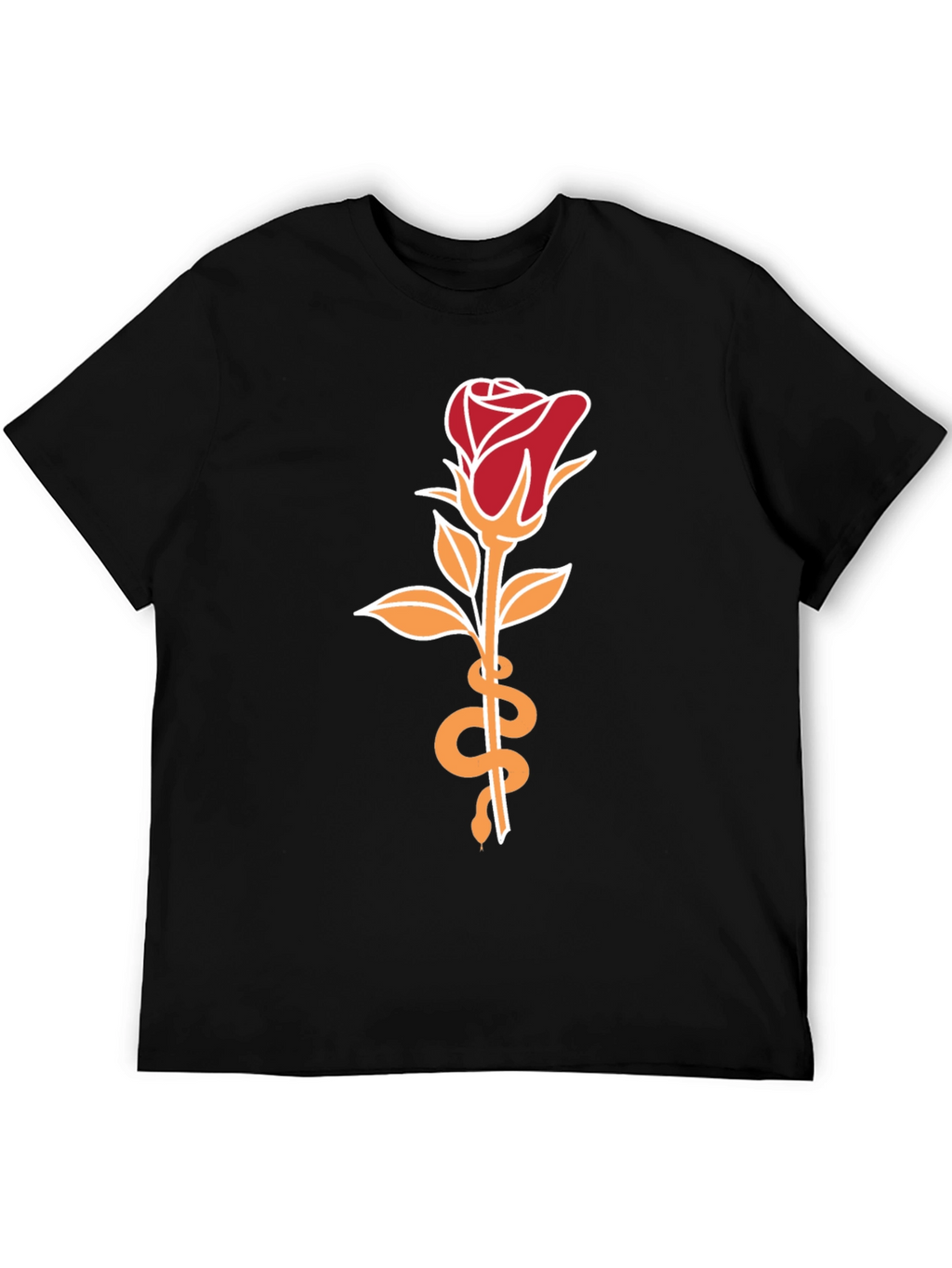Rose & Snake Graphic Tee - Stylish Unisex T-Shirt