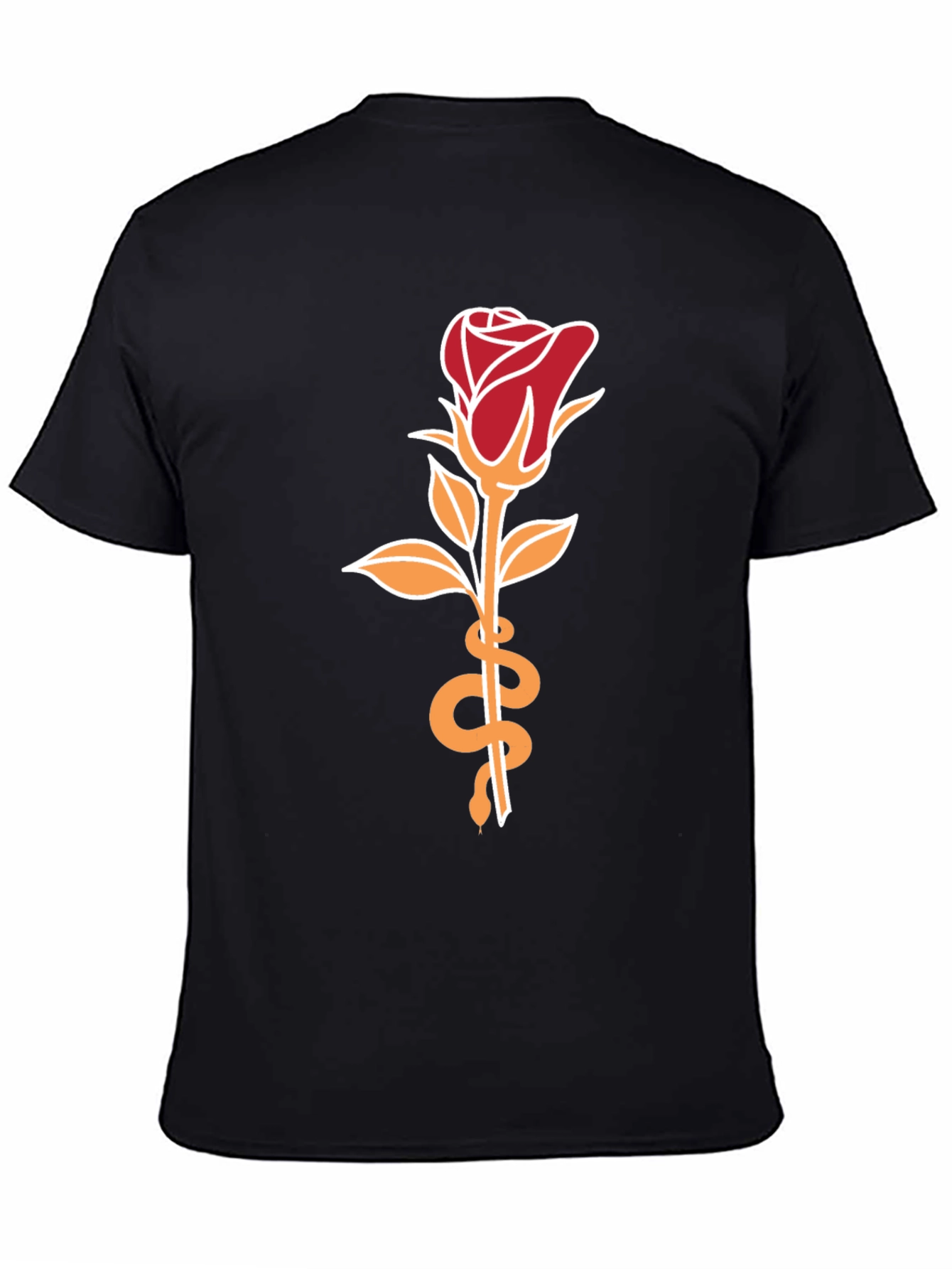 Rose & Snake Graphic Tee - Stylish Unisex T-Shirt