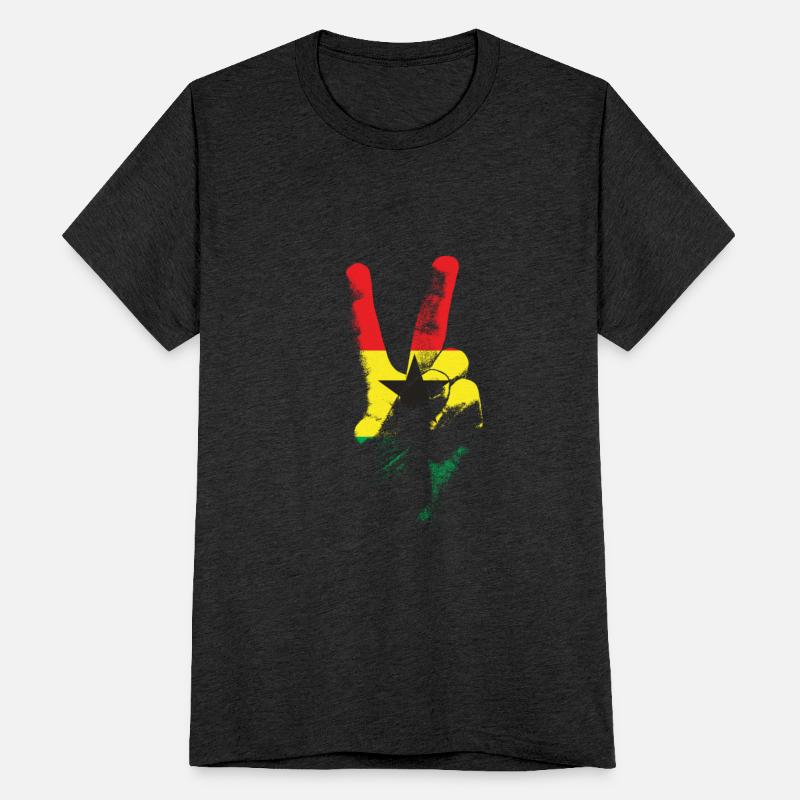 Ghana Flag Peace Sign Hand Juneteenth Peace Ghana