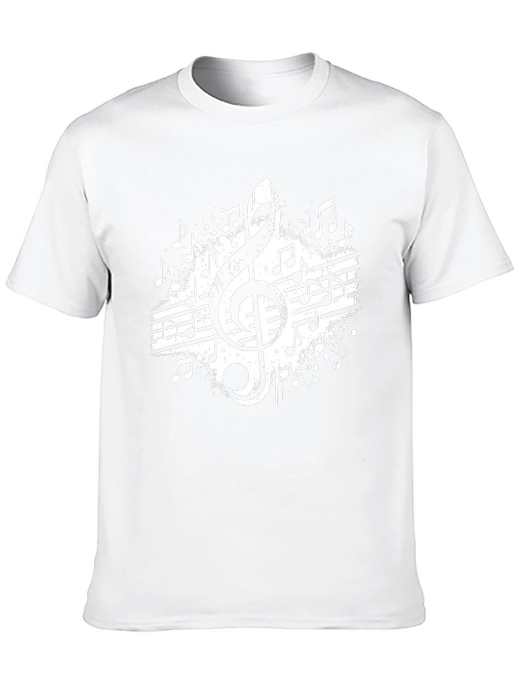 Music Note Graphic Tee - Black Cotton Blend
