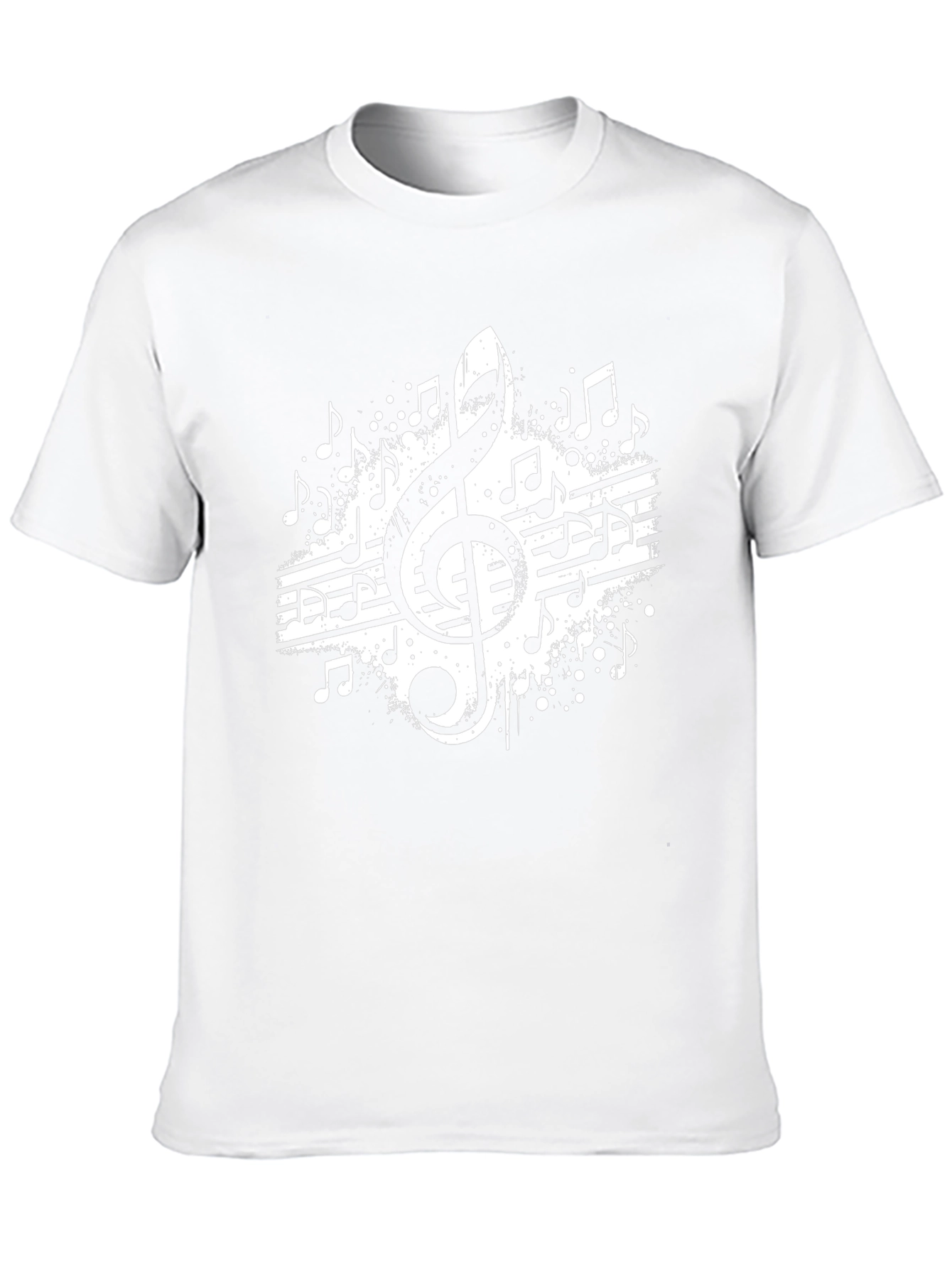 Music Note Graphic Tee - Black Cotton Blend
