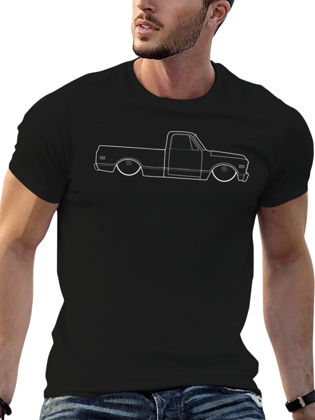 Classic Truck Outline T-Shirt - Black