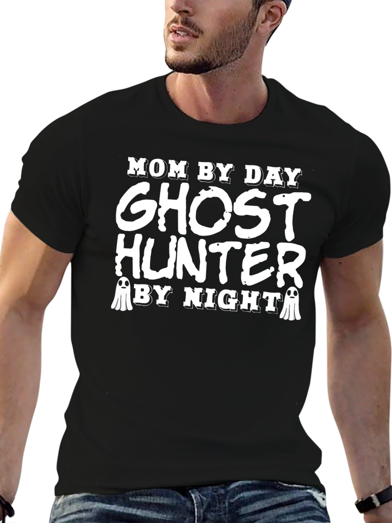Mom By Day Ghost Hunter By Night Graphic Tee