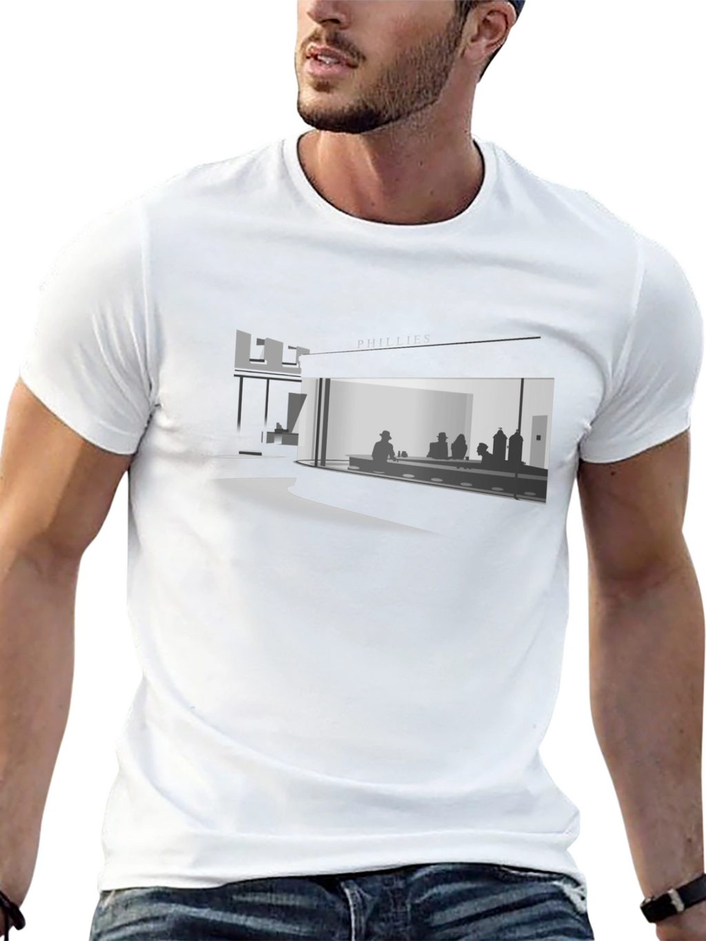 Nighthawks Diner Graphic Tee - Black