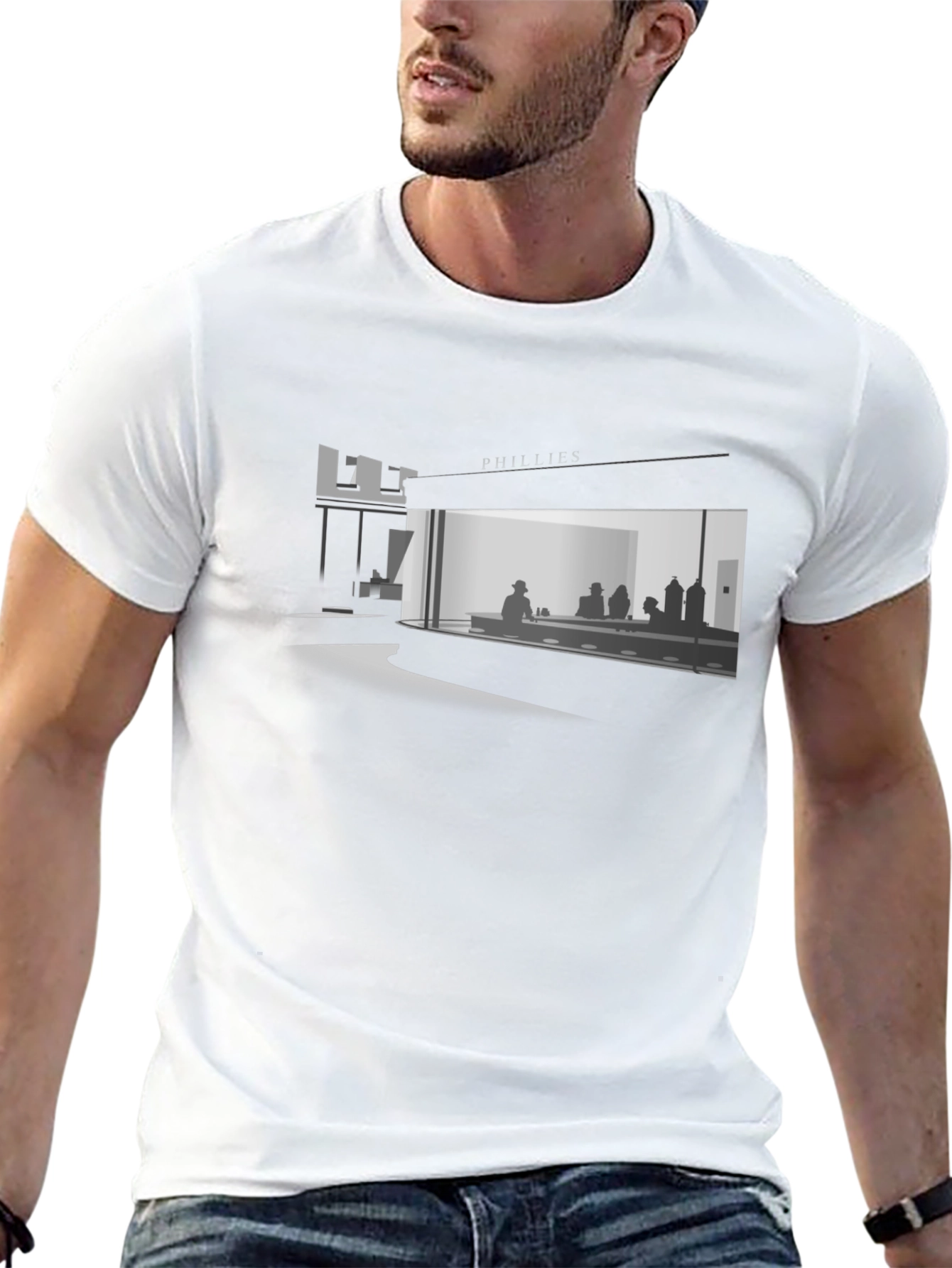 Nighthawks Diner Graphic Tee - Black