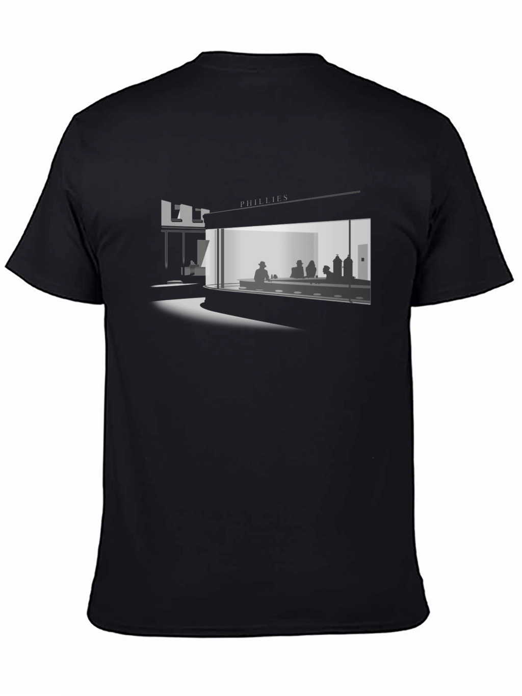 Nighthawks Diner Graphic Tee - Black