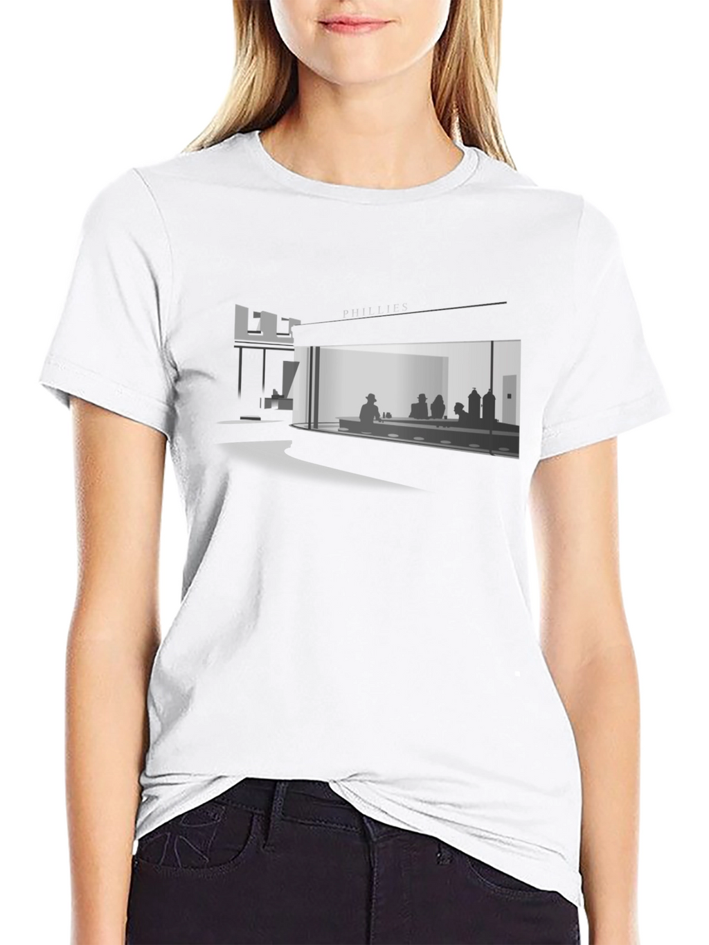 Nighthawks Diner Graphic Tee - Black