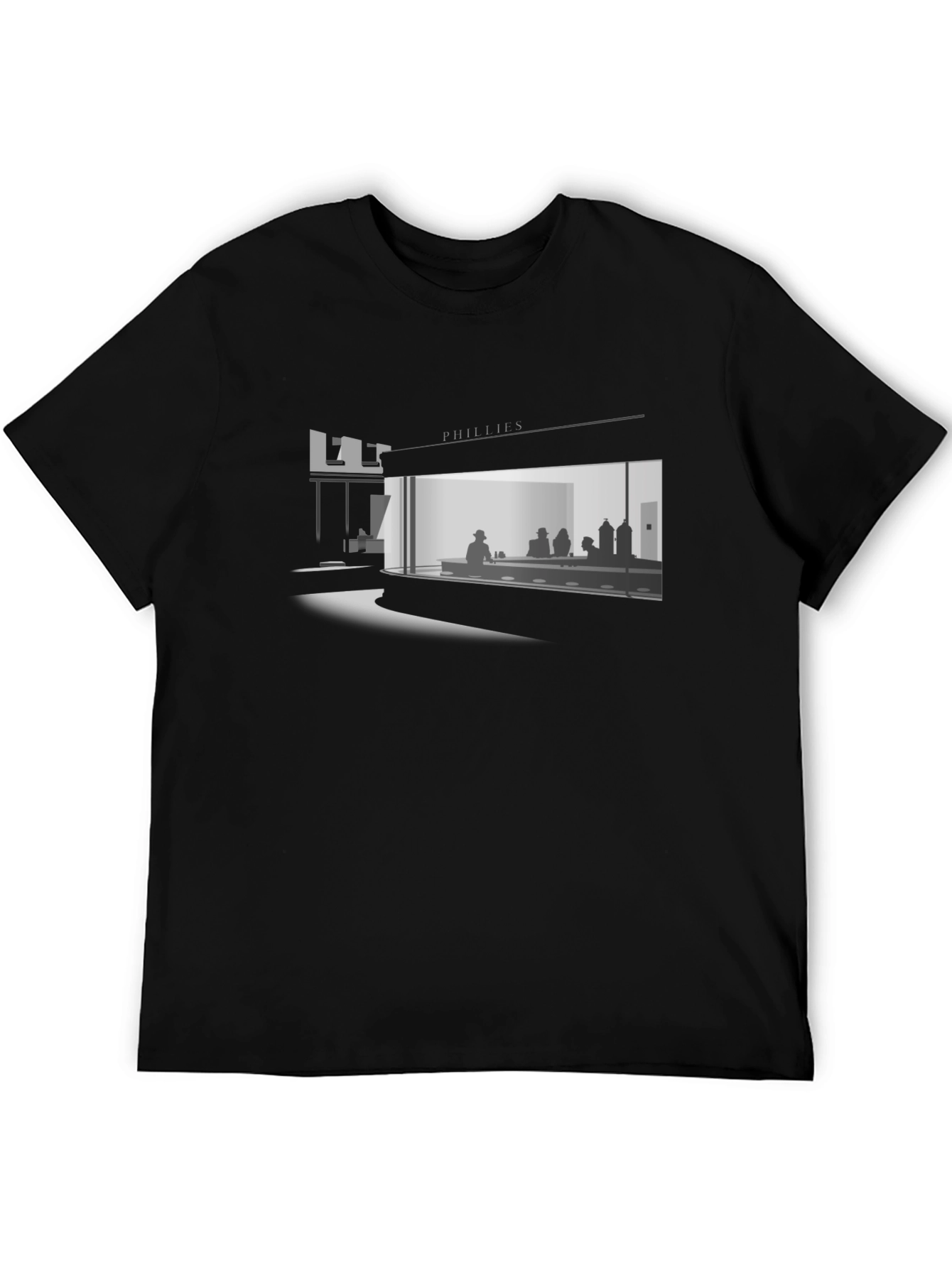 Nighthawks Diner Graphic Tee - Black
