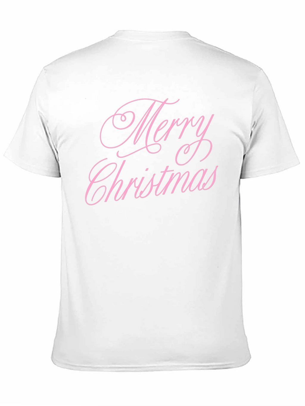Merry Christmas Pink Script Black T-Shirt