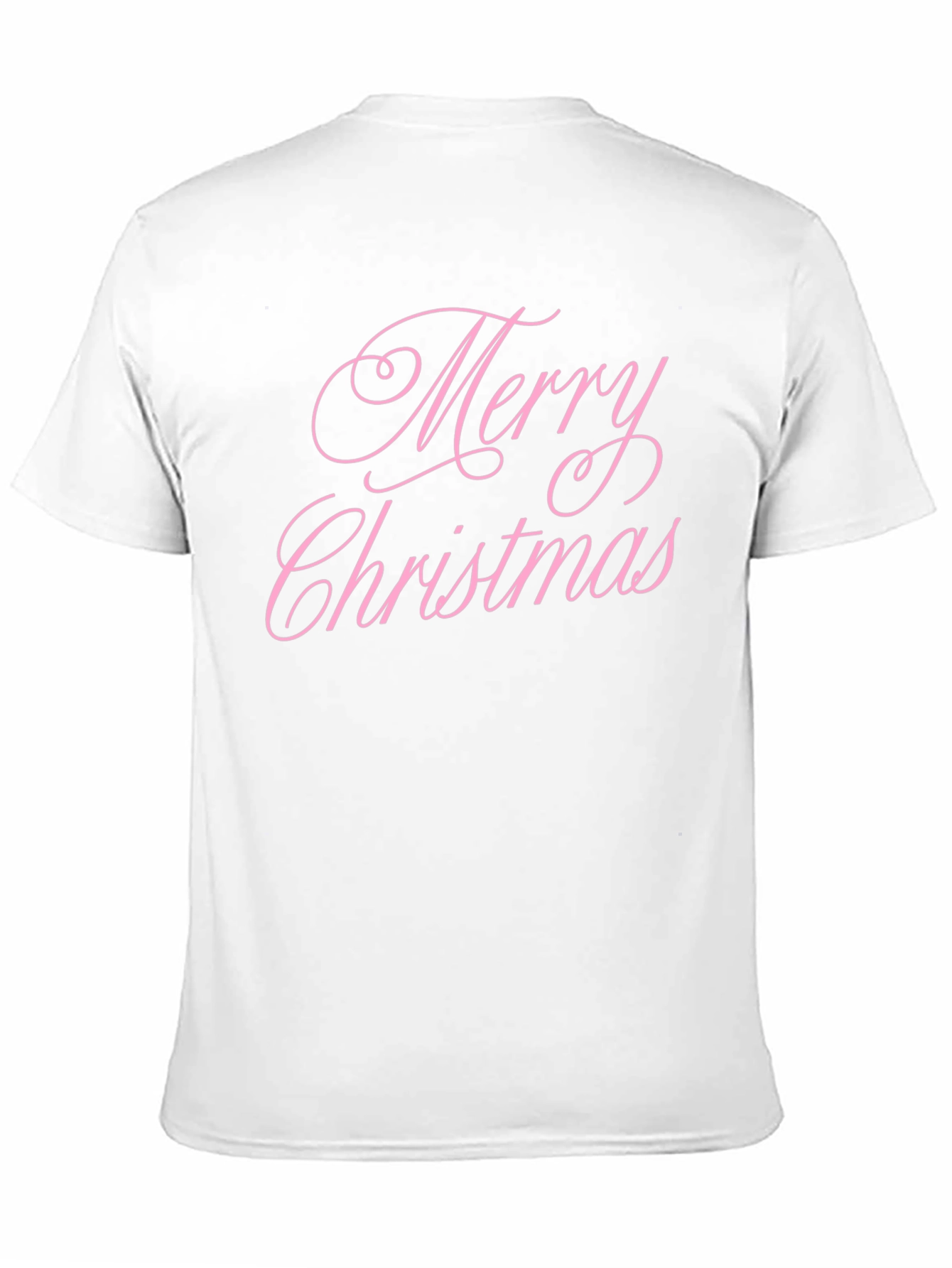 Merry Christmas Pink Script Black T-Shirt