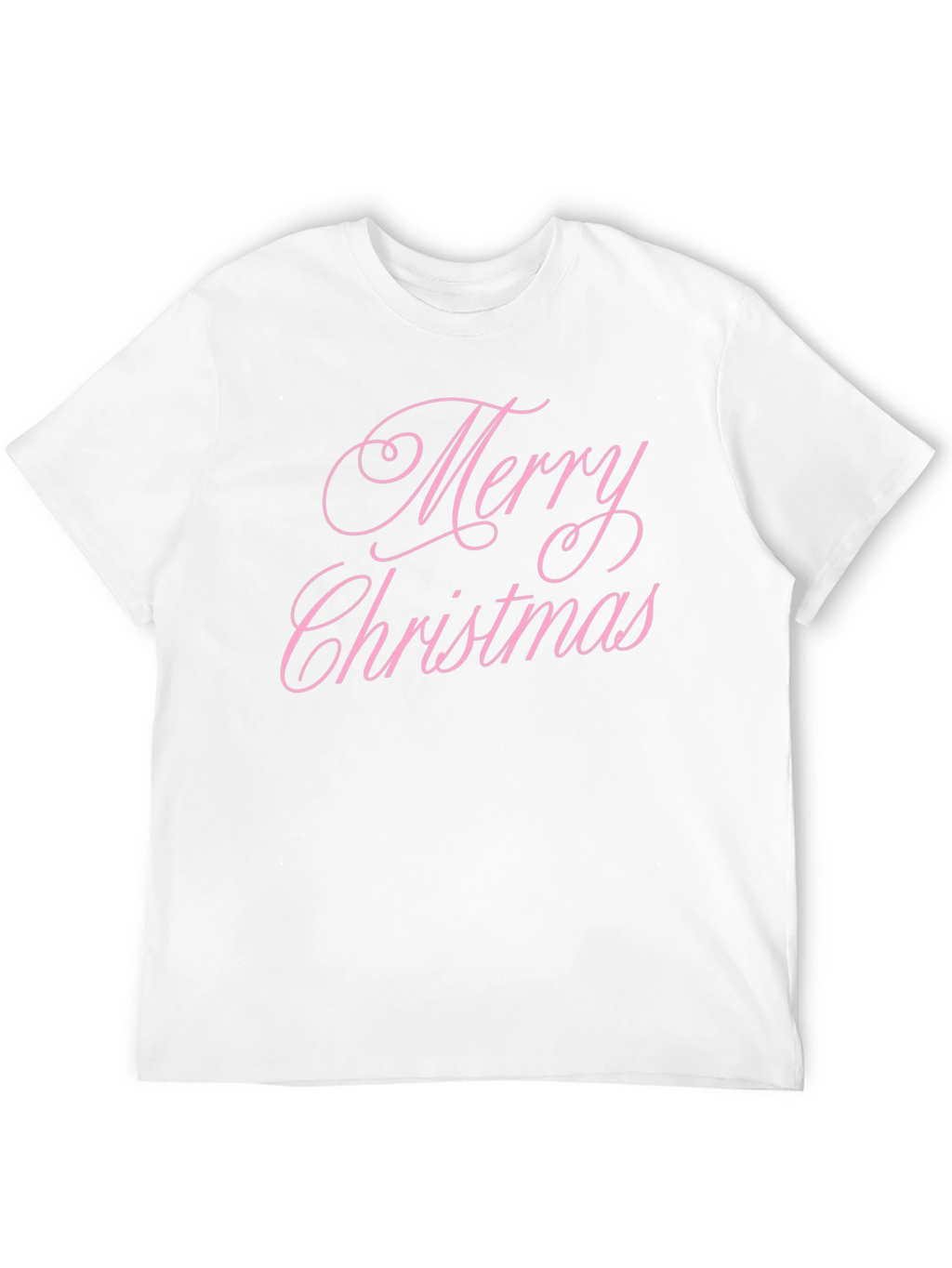 Merry Christmas Pink Script Black T-Shirt