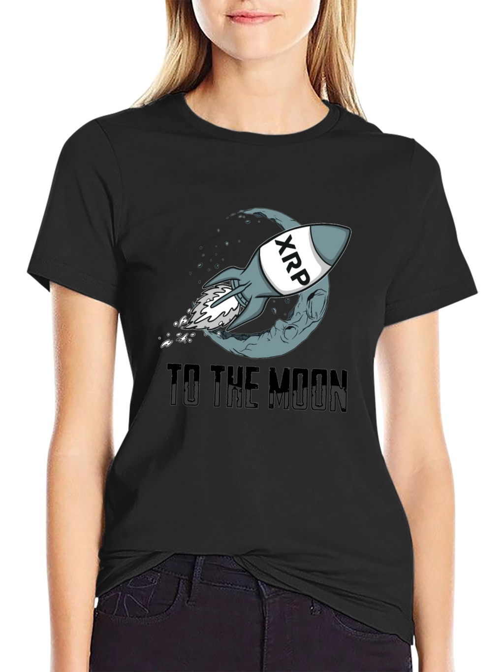 XRP Rocket to the Moon Graphic T-Shirt
