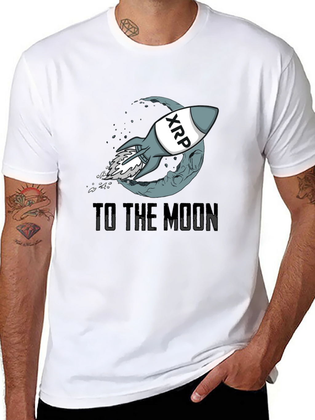 XRP Rocket to the Moon Graphic T-Shirt