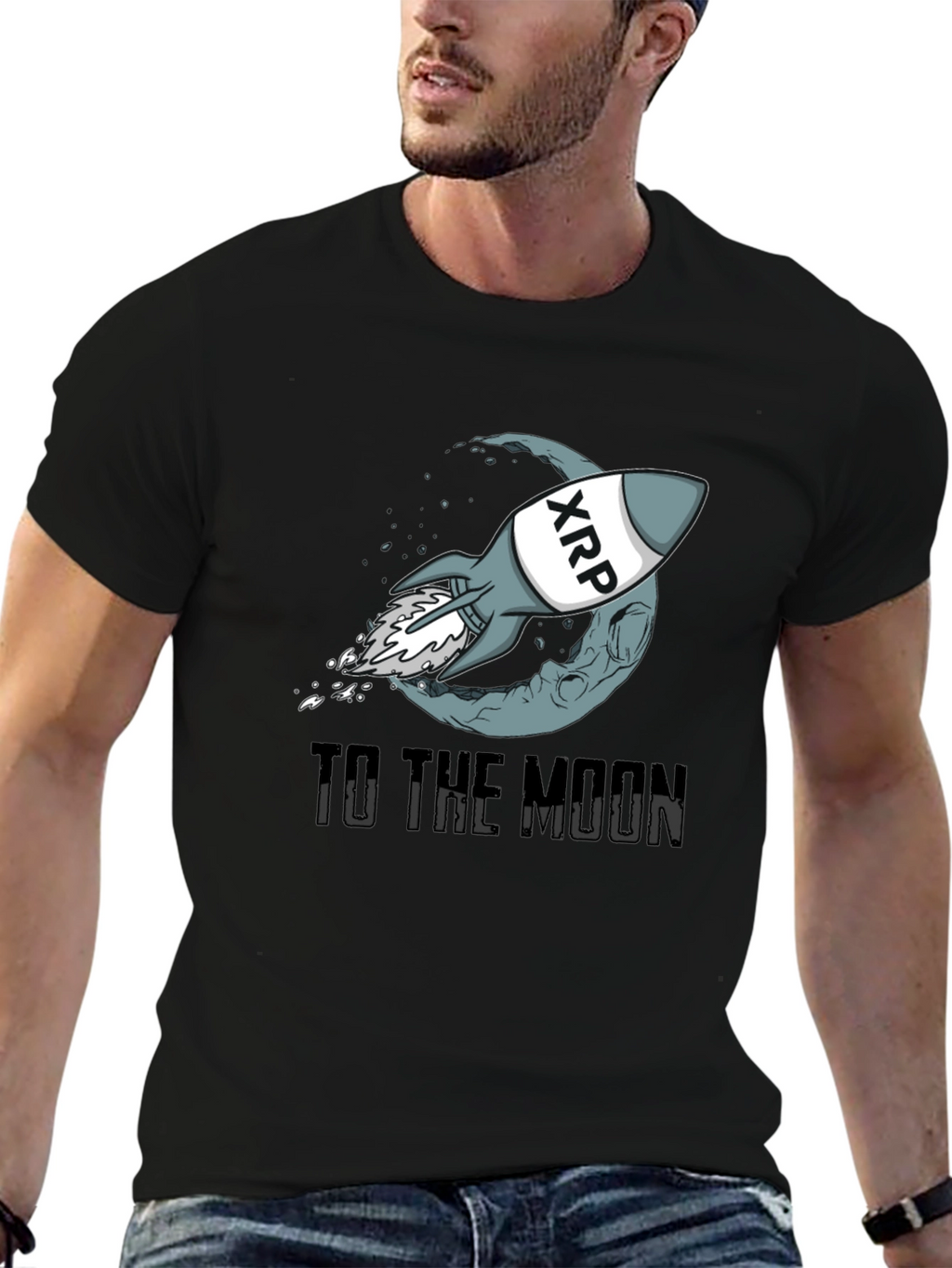 XRP Rocket to the Moon Graphic T-Shirt