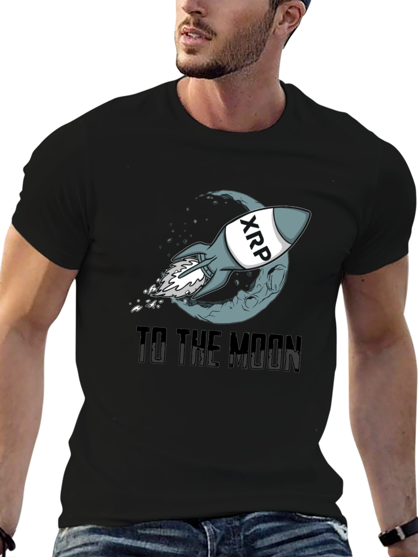 XRP Rocket to the Moon Graphic T-Shirt