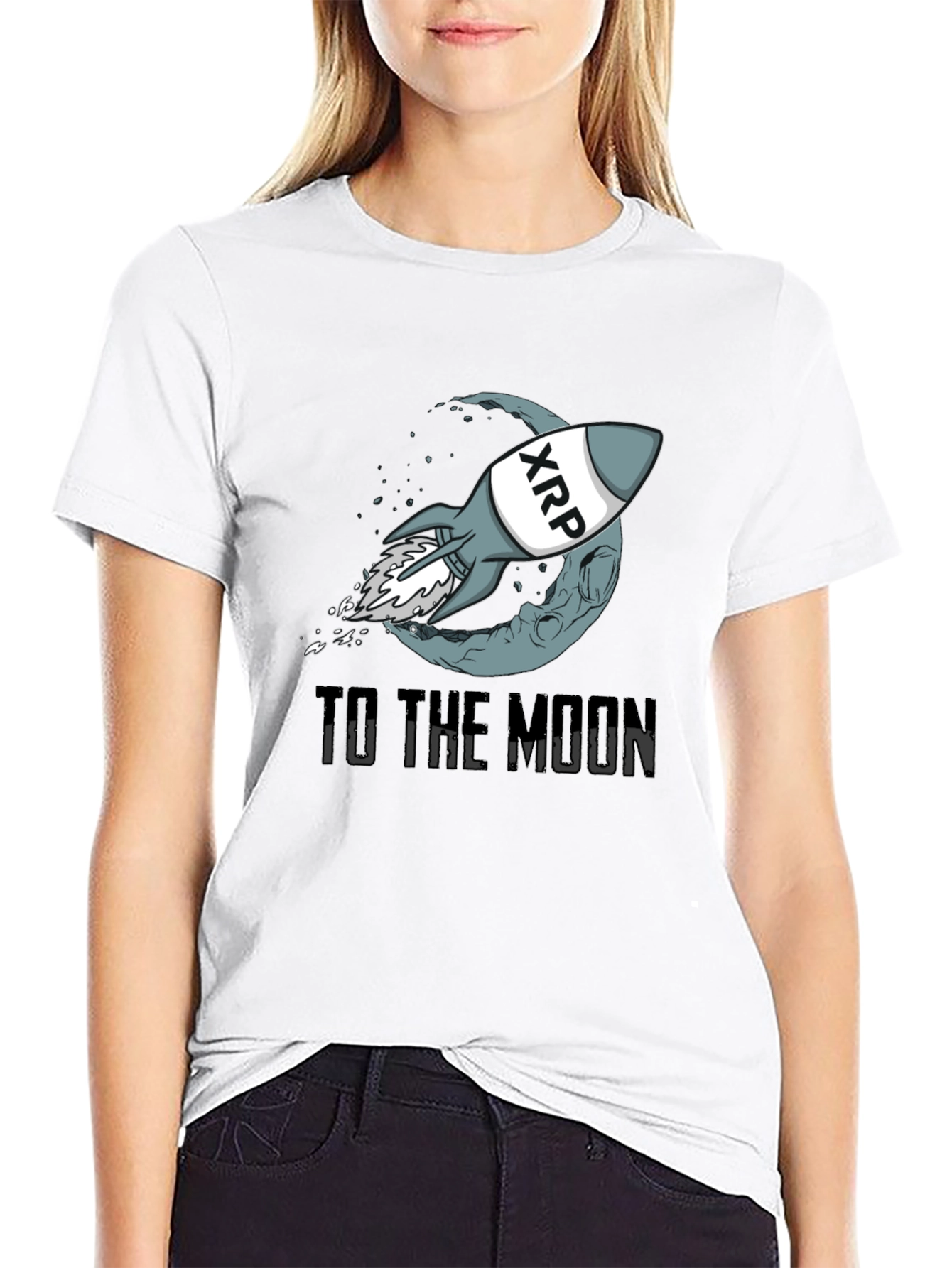 XRP Rocket to the Moon Graphic T-Shirt
