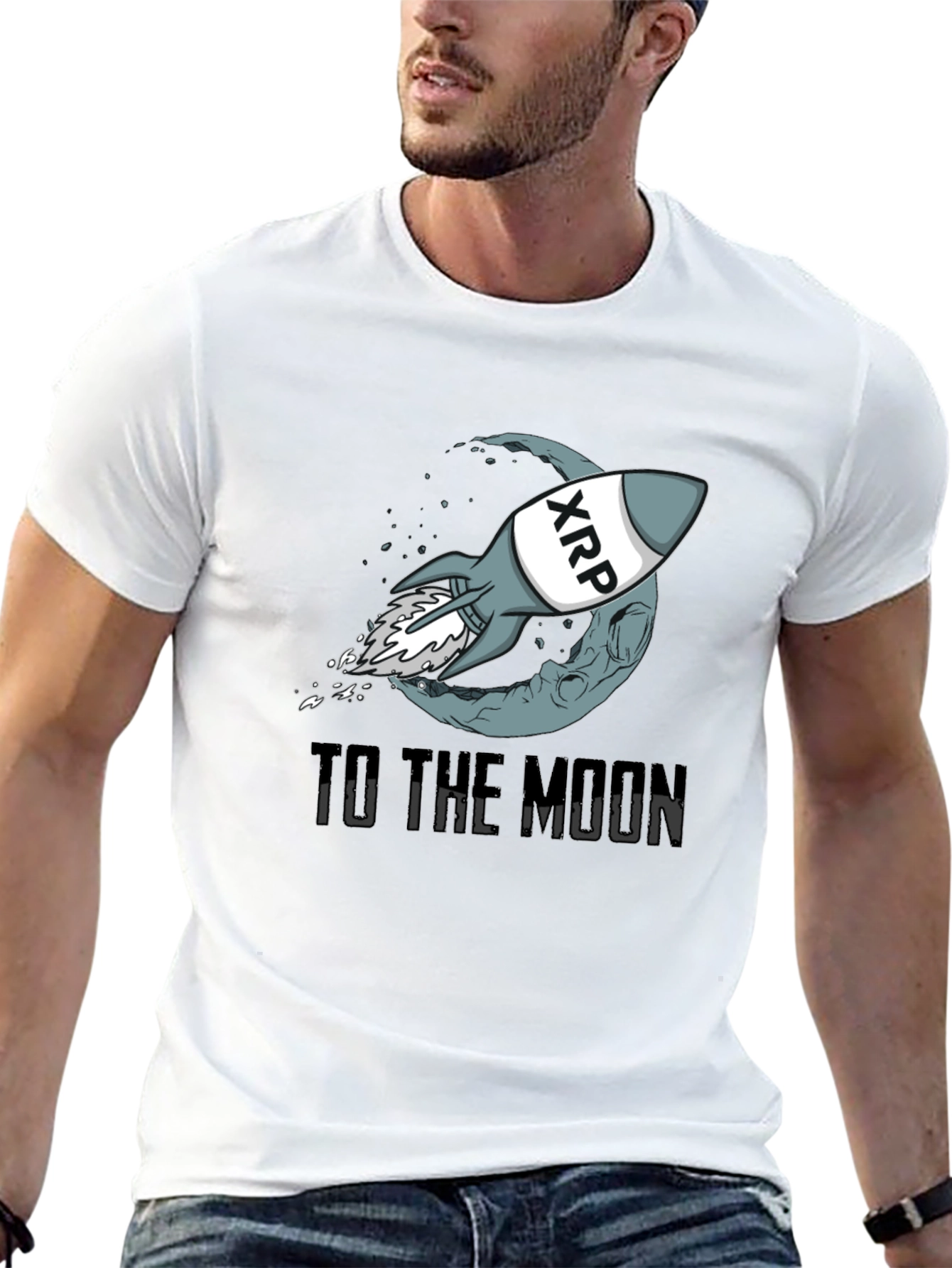 XRP Rocket to the Moon Graphic T-Shirt