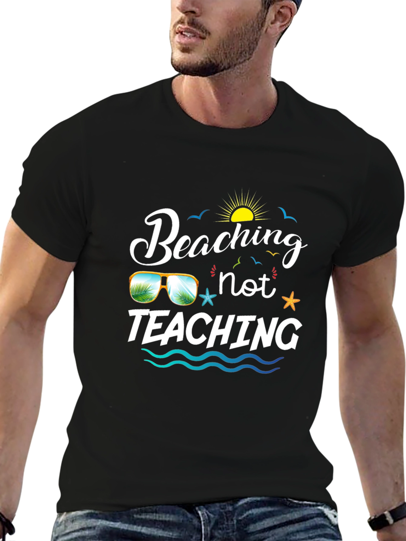 Beaching Not Teaching Graphic T-Shirt