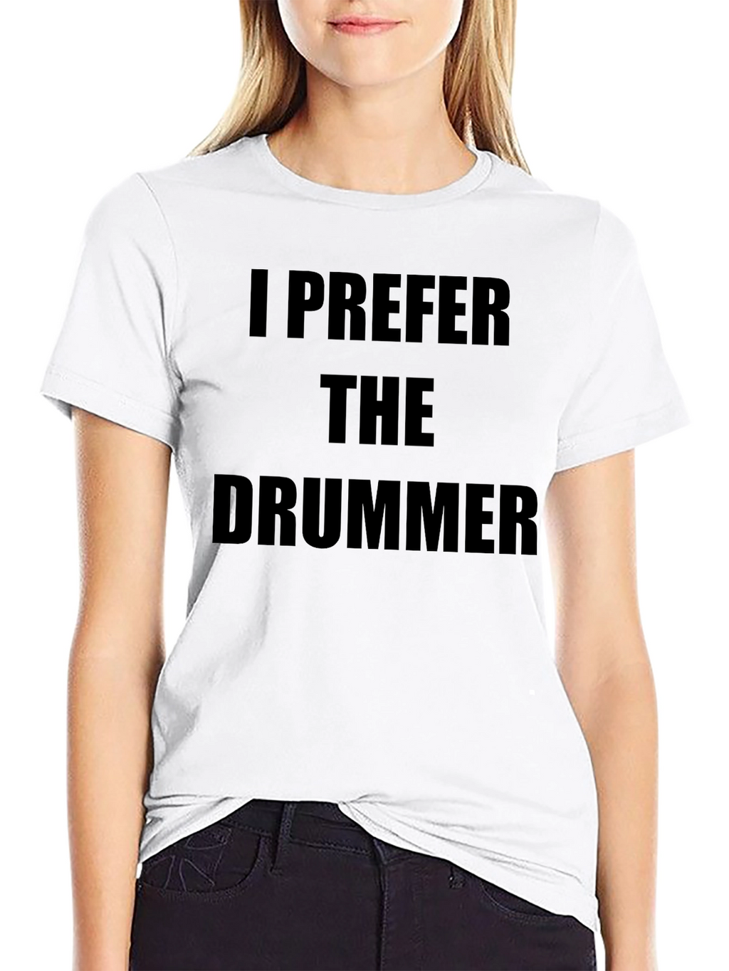 I Prefer the Drummer Black Graphic T-Shirt