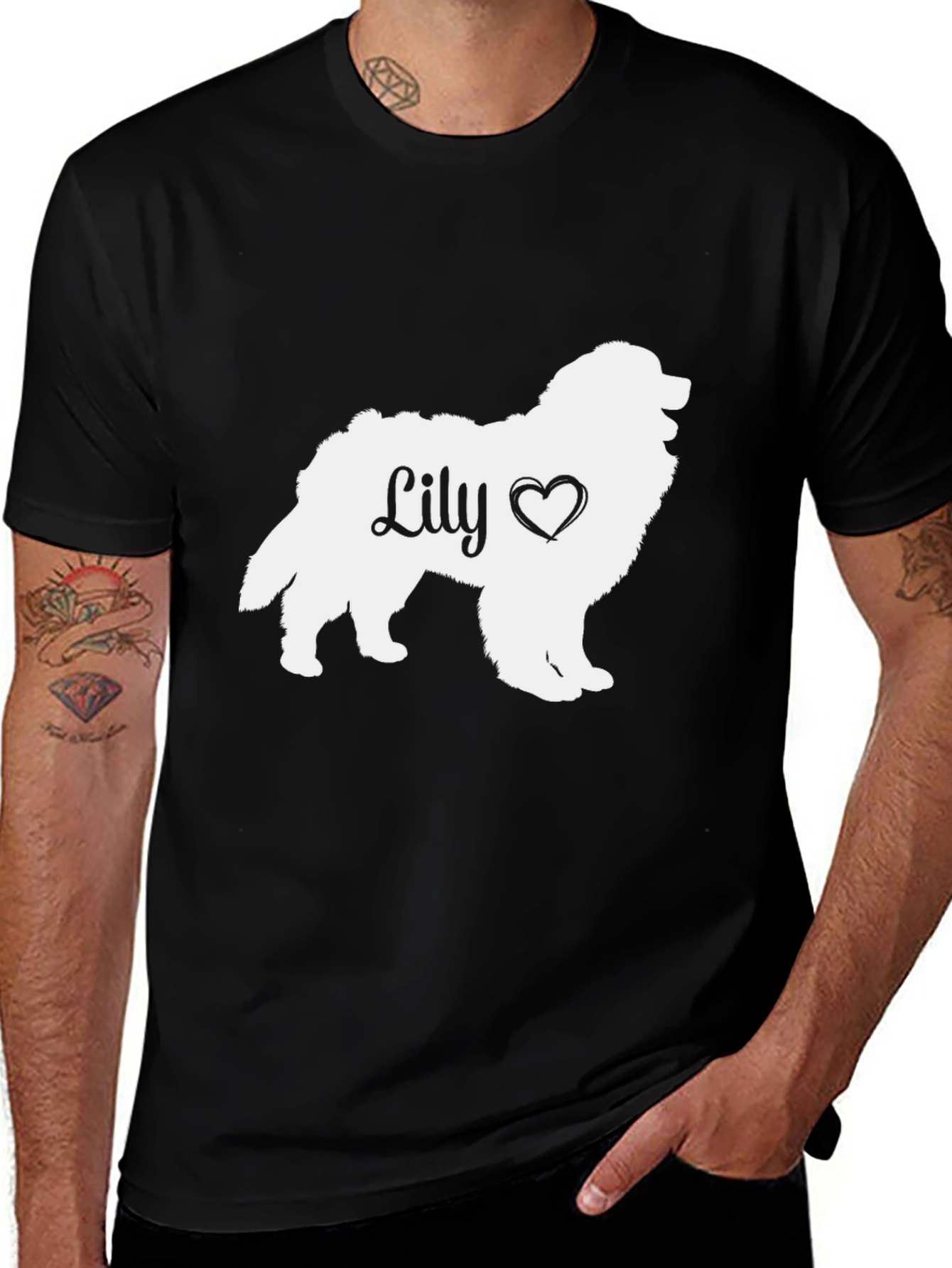 Lily Dog Silhouette T-Shirt - Pet Lover Tee