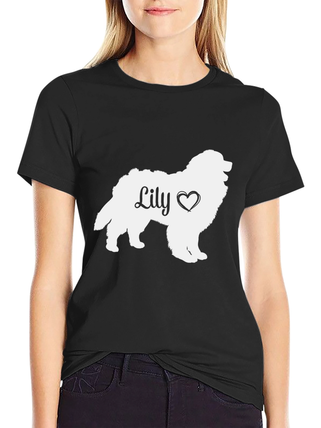 Lily Dog Silhouette T-Shirt - Pet Lover Tee