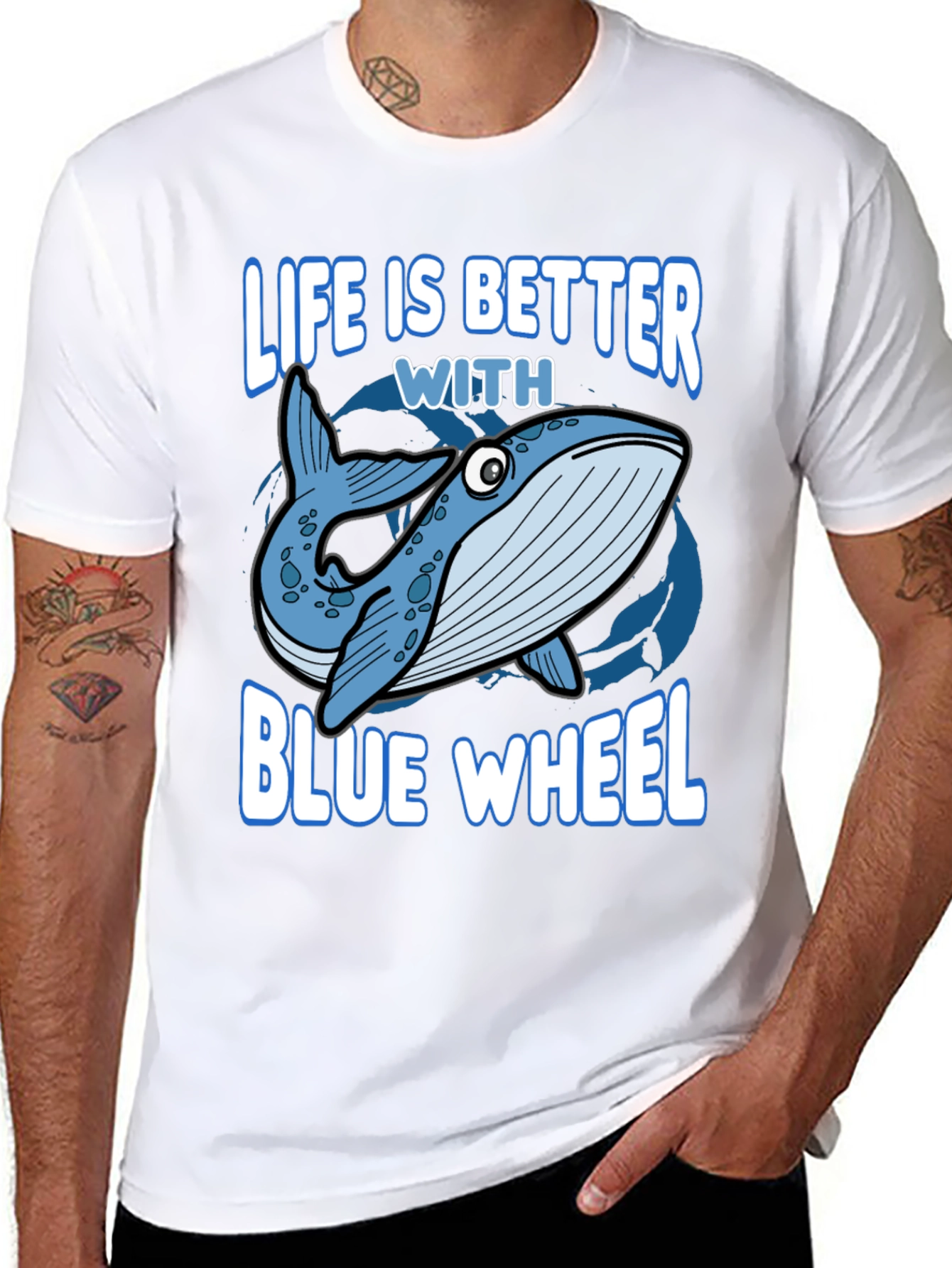 Life Is Better With Blue Whale Graphic Tee