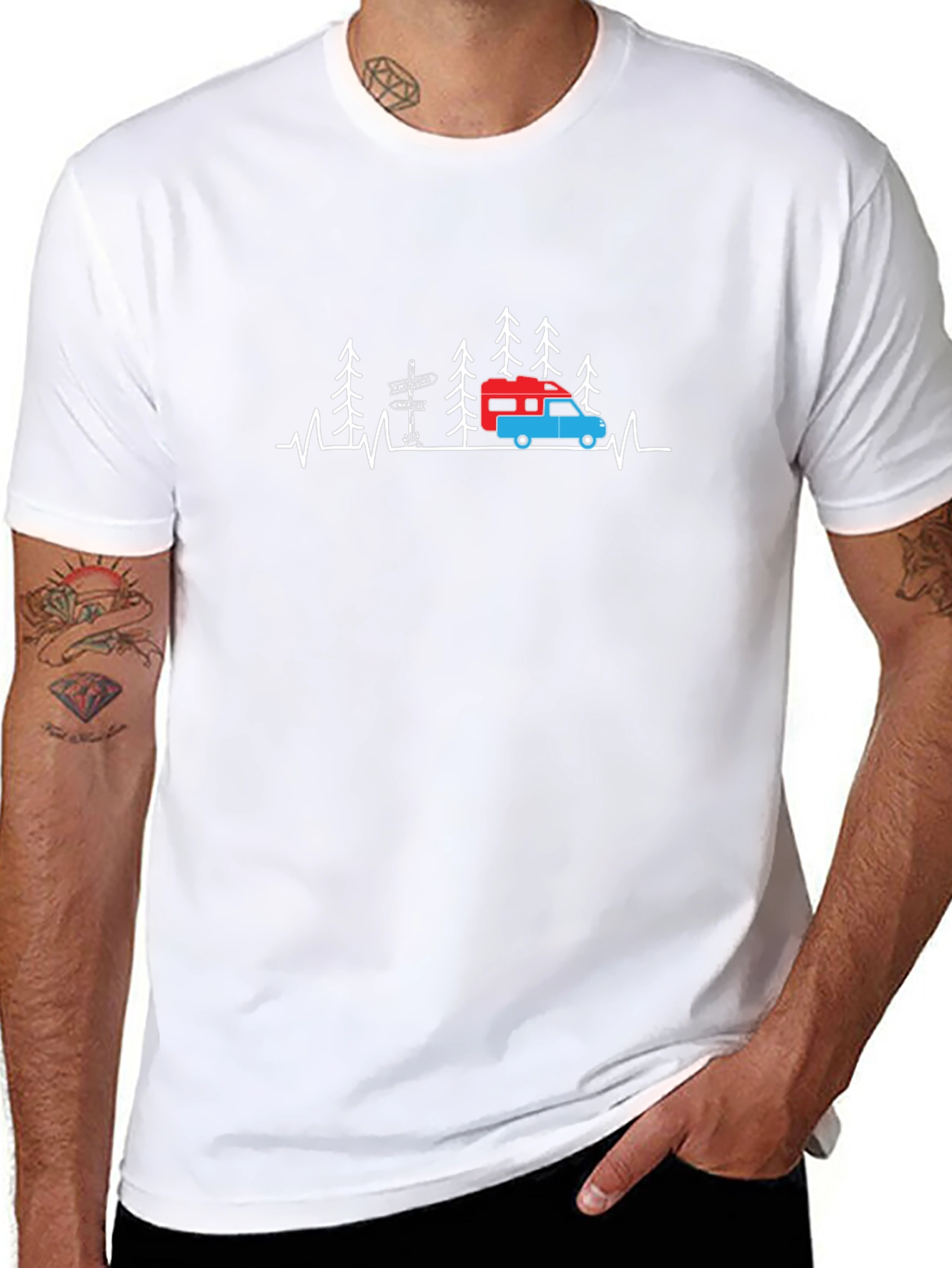 Camping Heartbeat Graphic T-Shirt