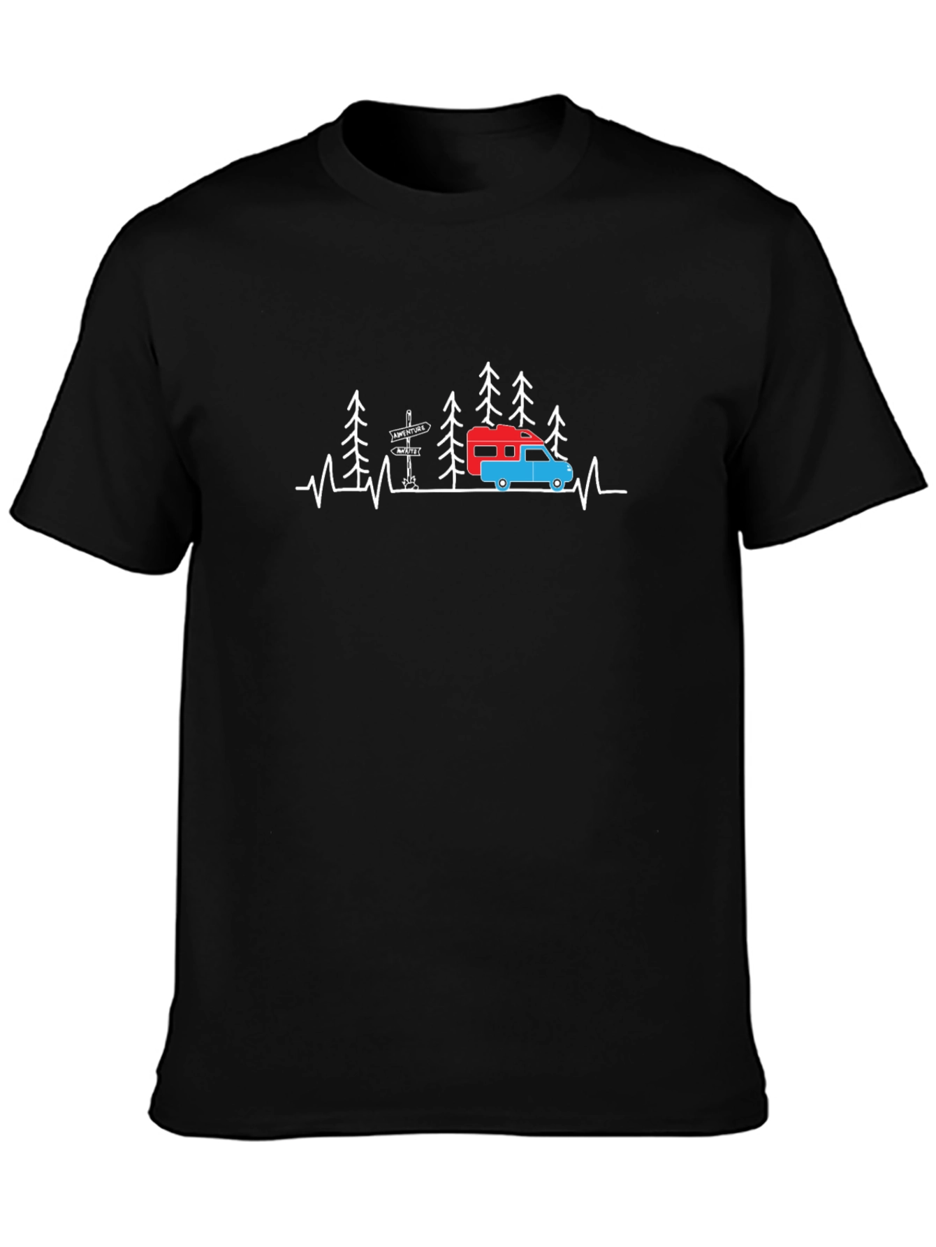 Camping Heartbeat Graphic T-Shirt